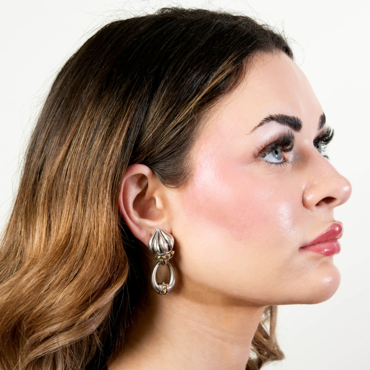 LAGOS Estate Sterling Silver/18k Convertible Earrings