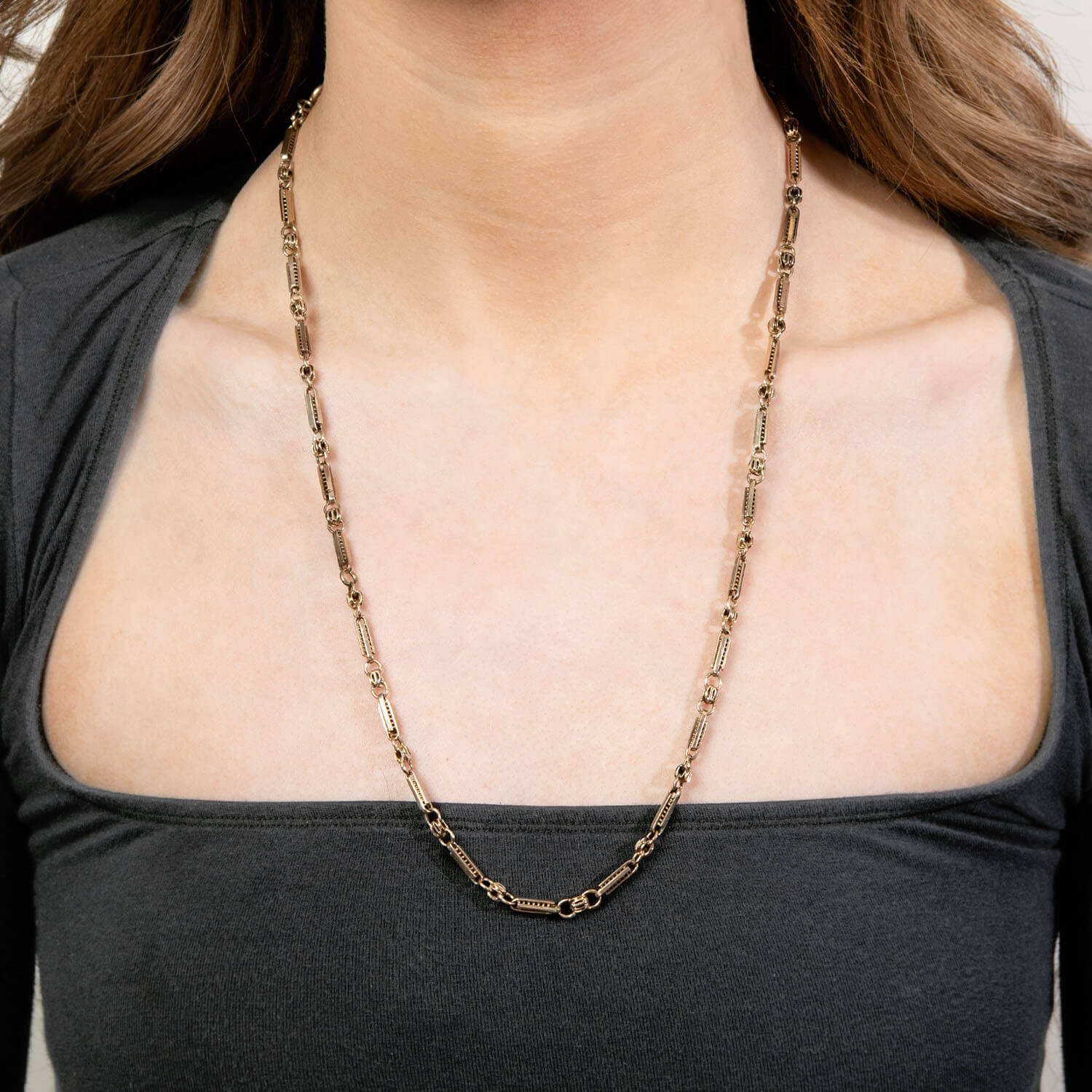 Victorian 12k Watch Chain Necklace 24"