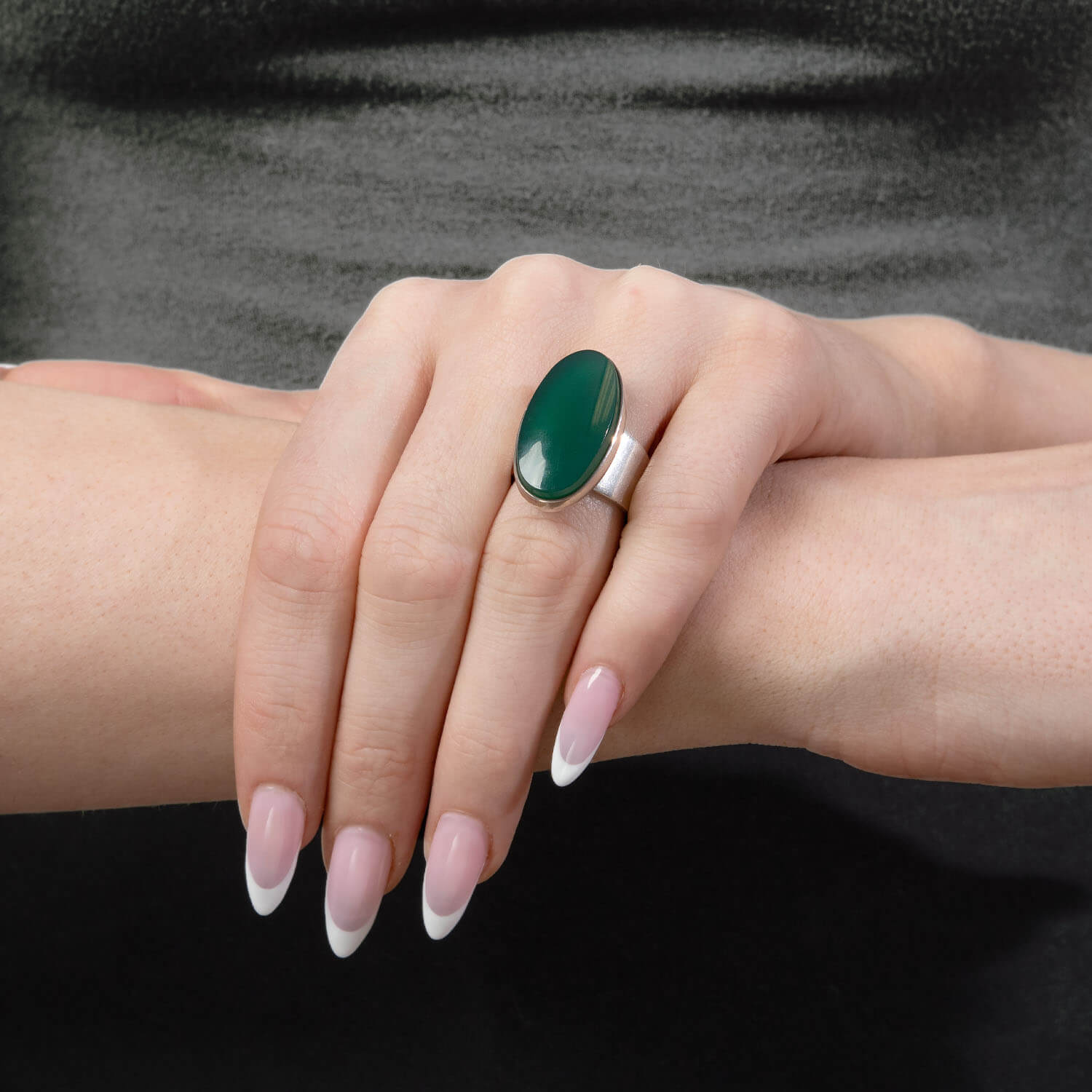 N.E. FROME Vintage Danish Sterling Silver Chrysoprase Ring