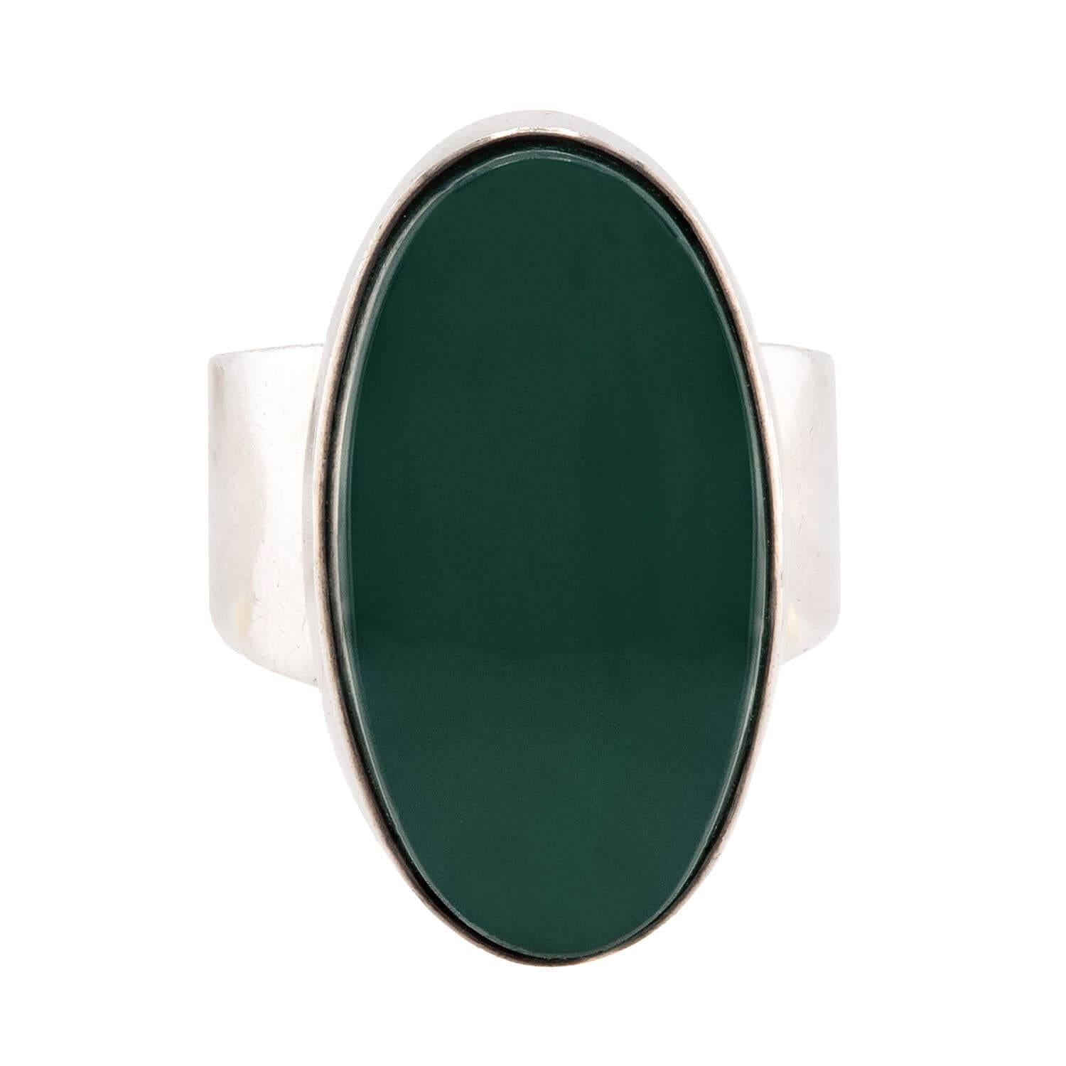 N.E. FROME Vintage Danish Sterling Silver Chrysoprase Ring