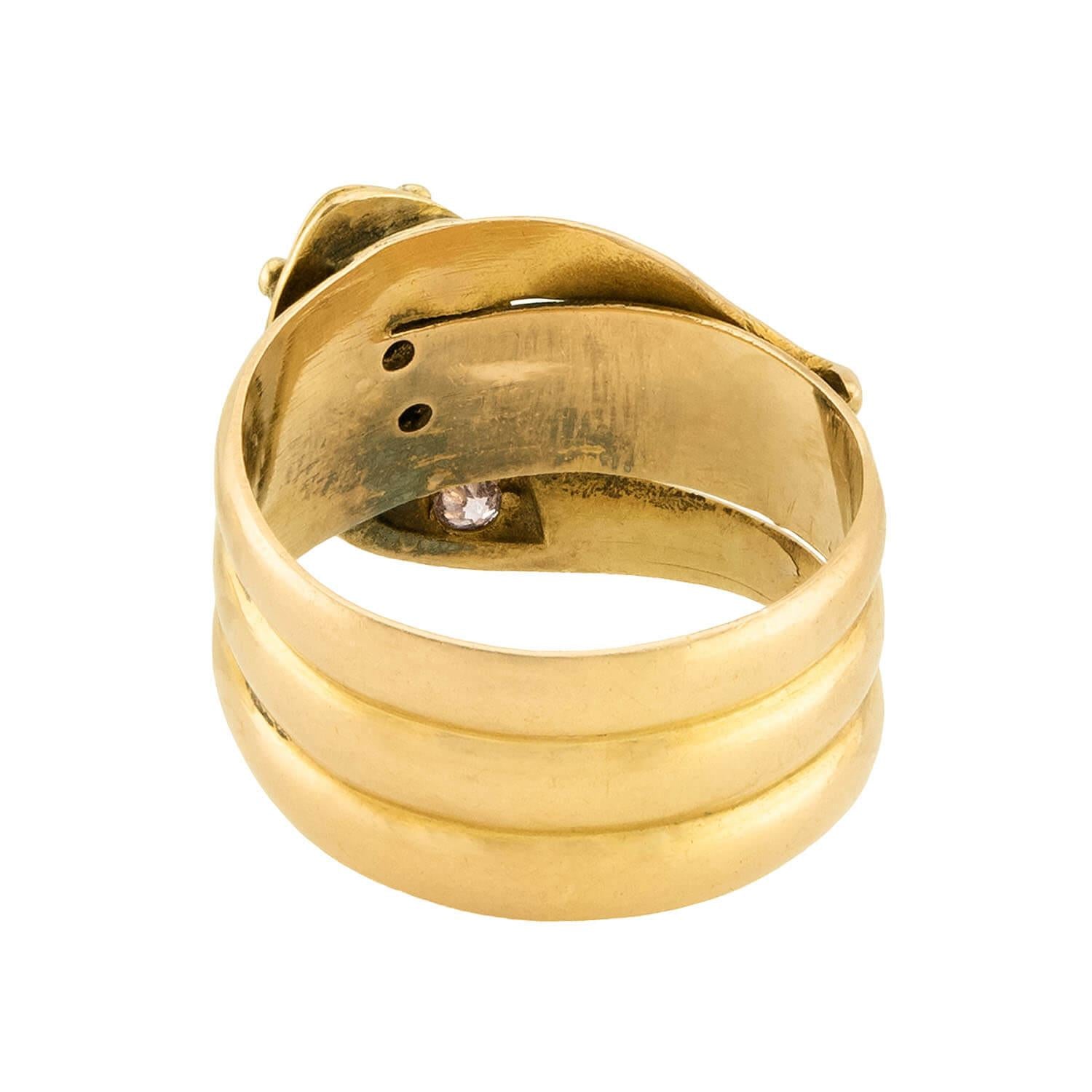 Victorian English 18k Diamond Snake Ring