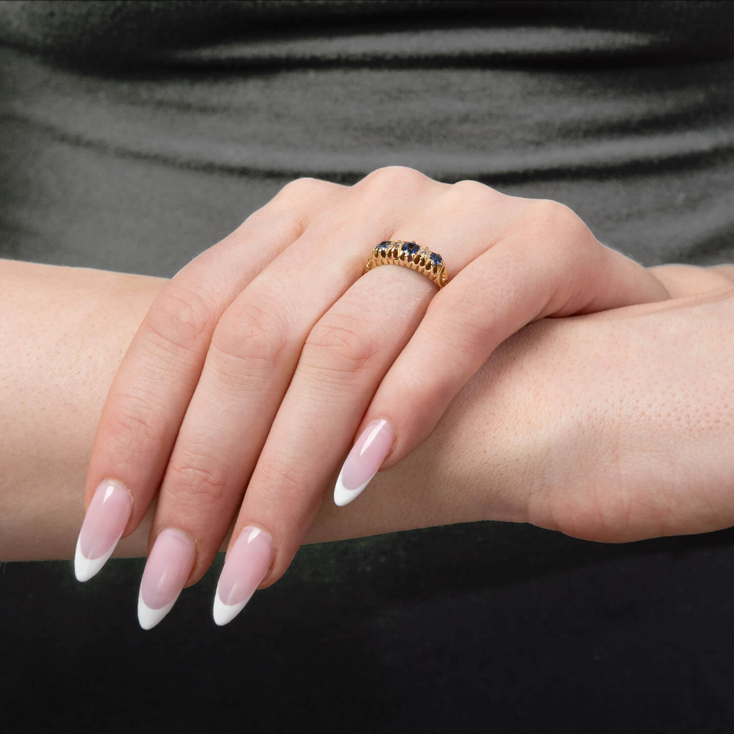 Edwardian 18k Sapphire & Diamond Ring