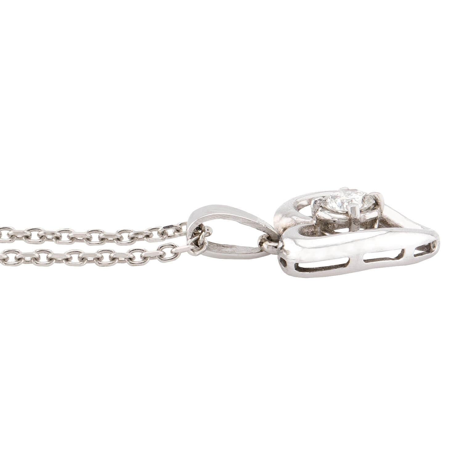 Estate 18k/14k Diamond Heart Pendant Necklace