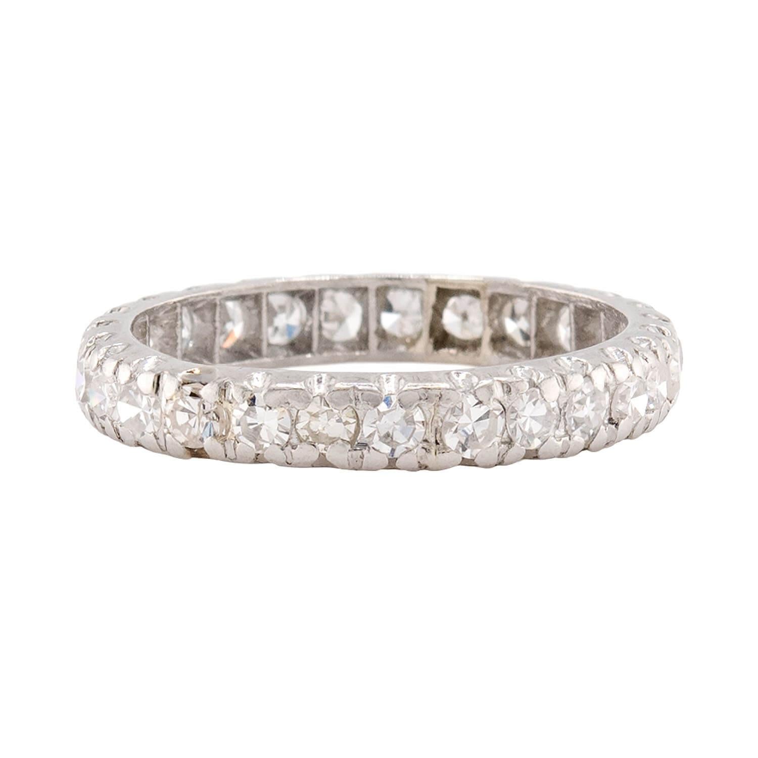 Retro Platinum Diamond Eternity Band