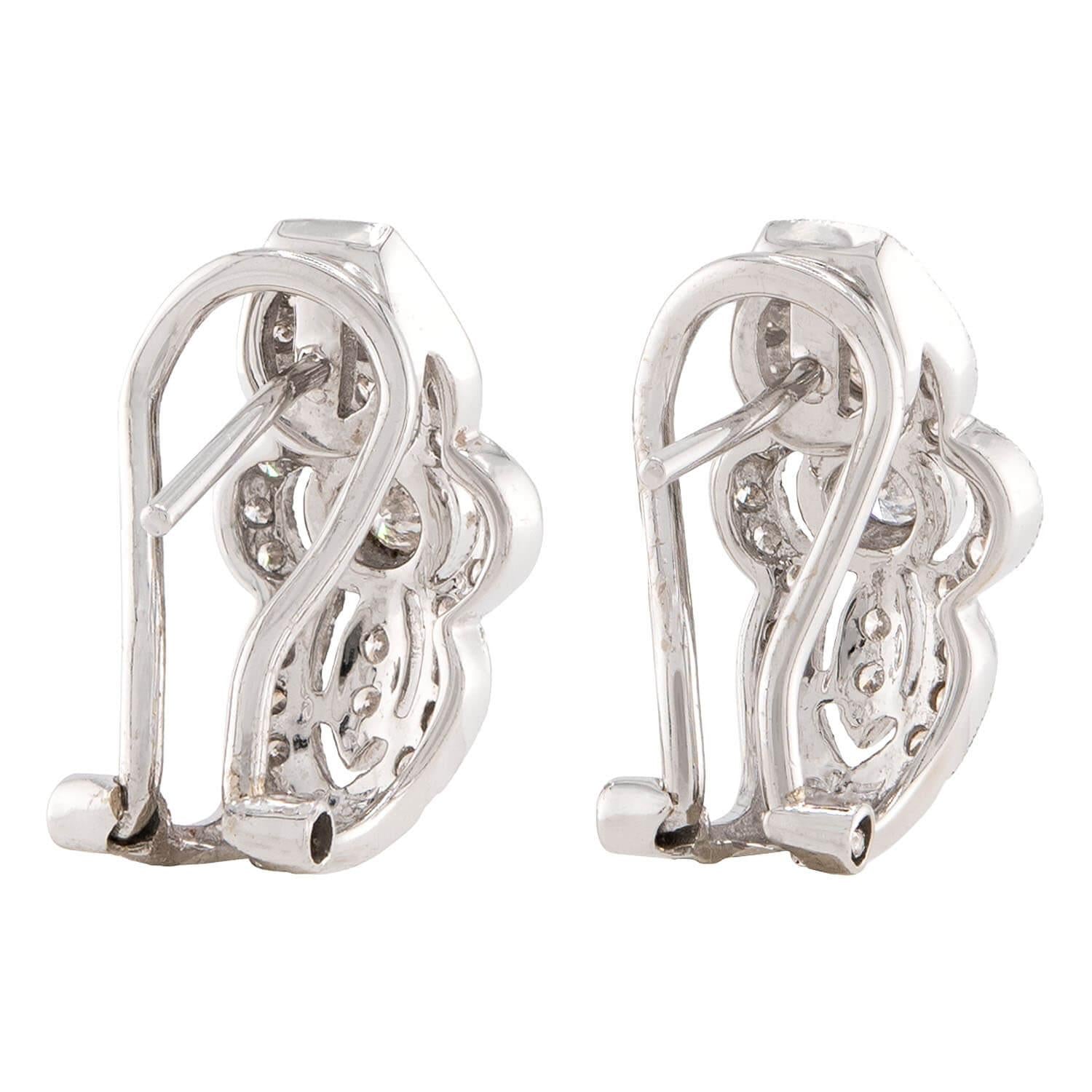 Estate 18k Diamond Huggie Earrings