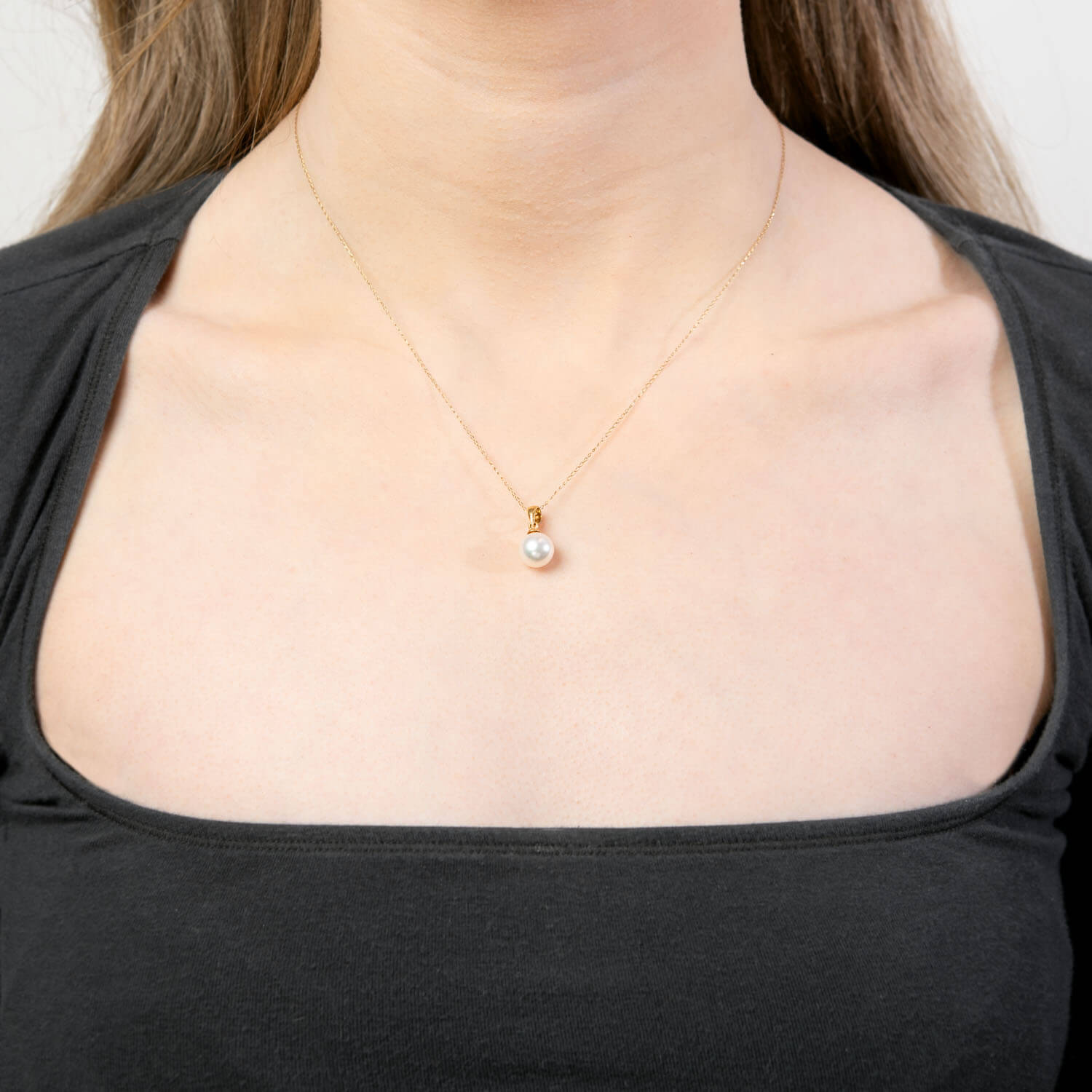 Estate 14k/18k Pearl Pendant Necklace