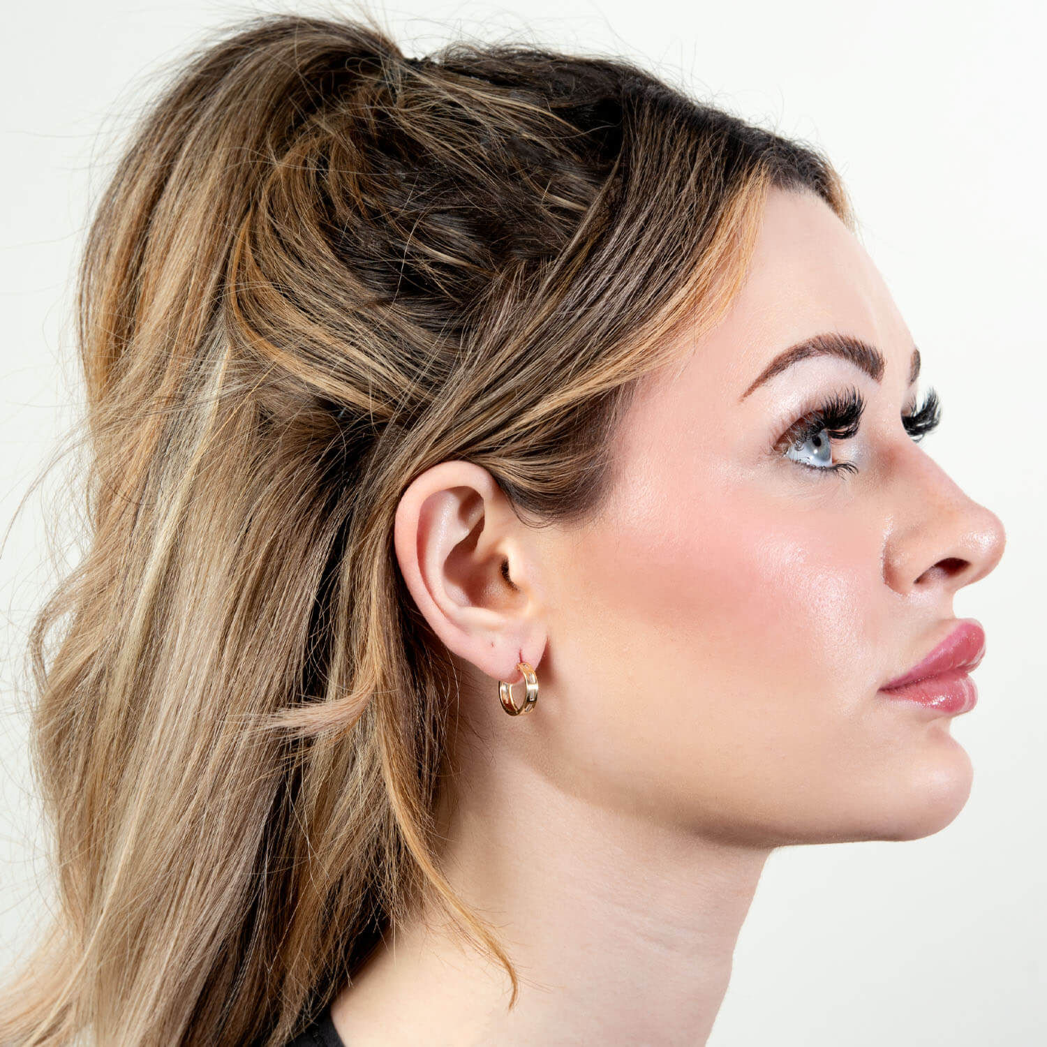 Estate 14k Diamond Huggie Hoop Earrings