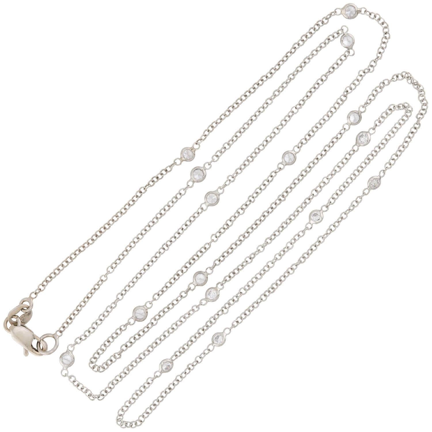 Estate 18k "Diamonds-by-the-Yard" Necklace