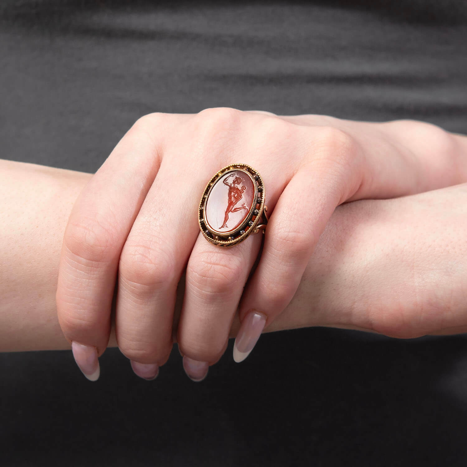 Victorian 18k Carnelian Intaglio Ring