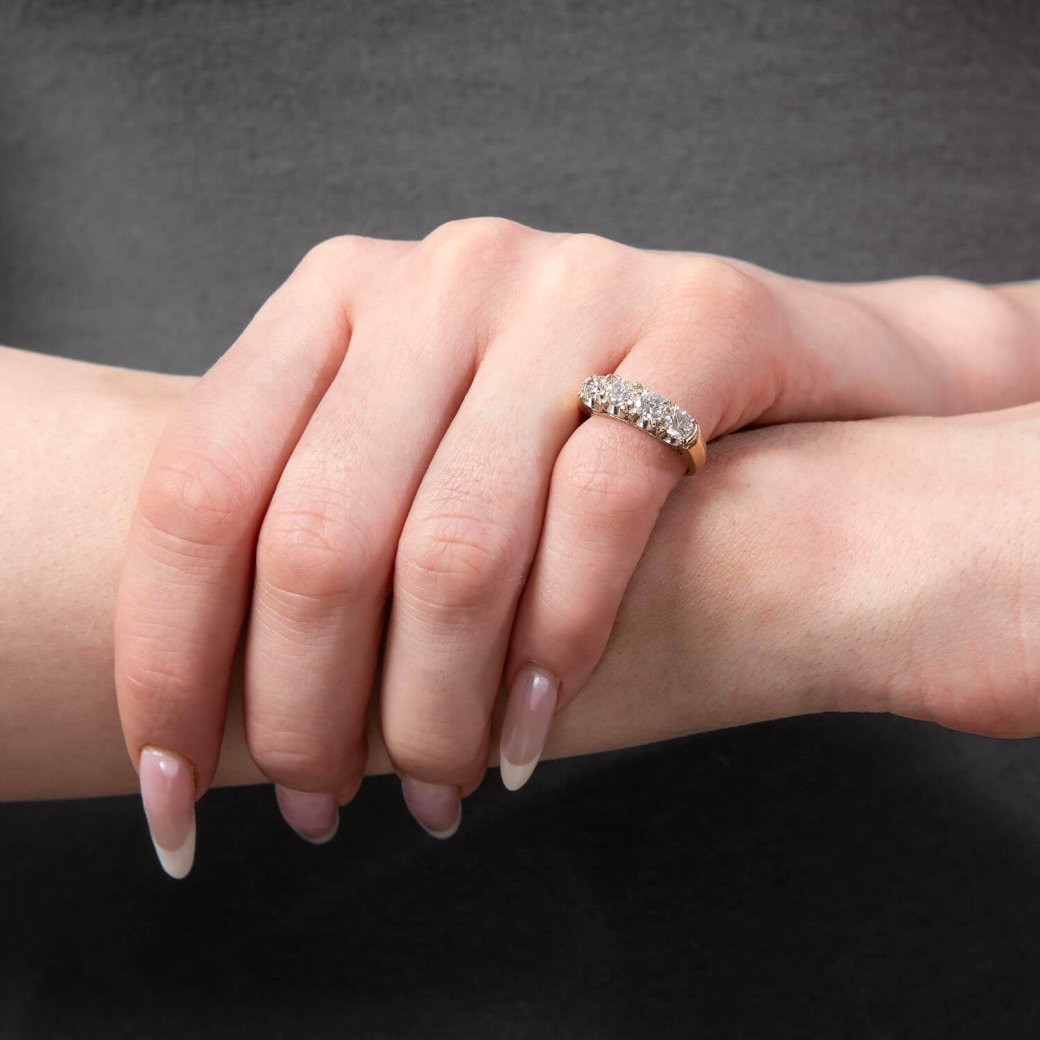 Art Deco 14k Diamond Four Stone Ring