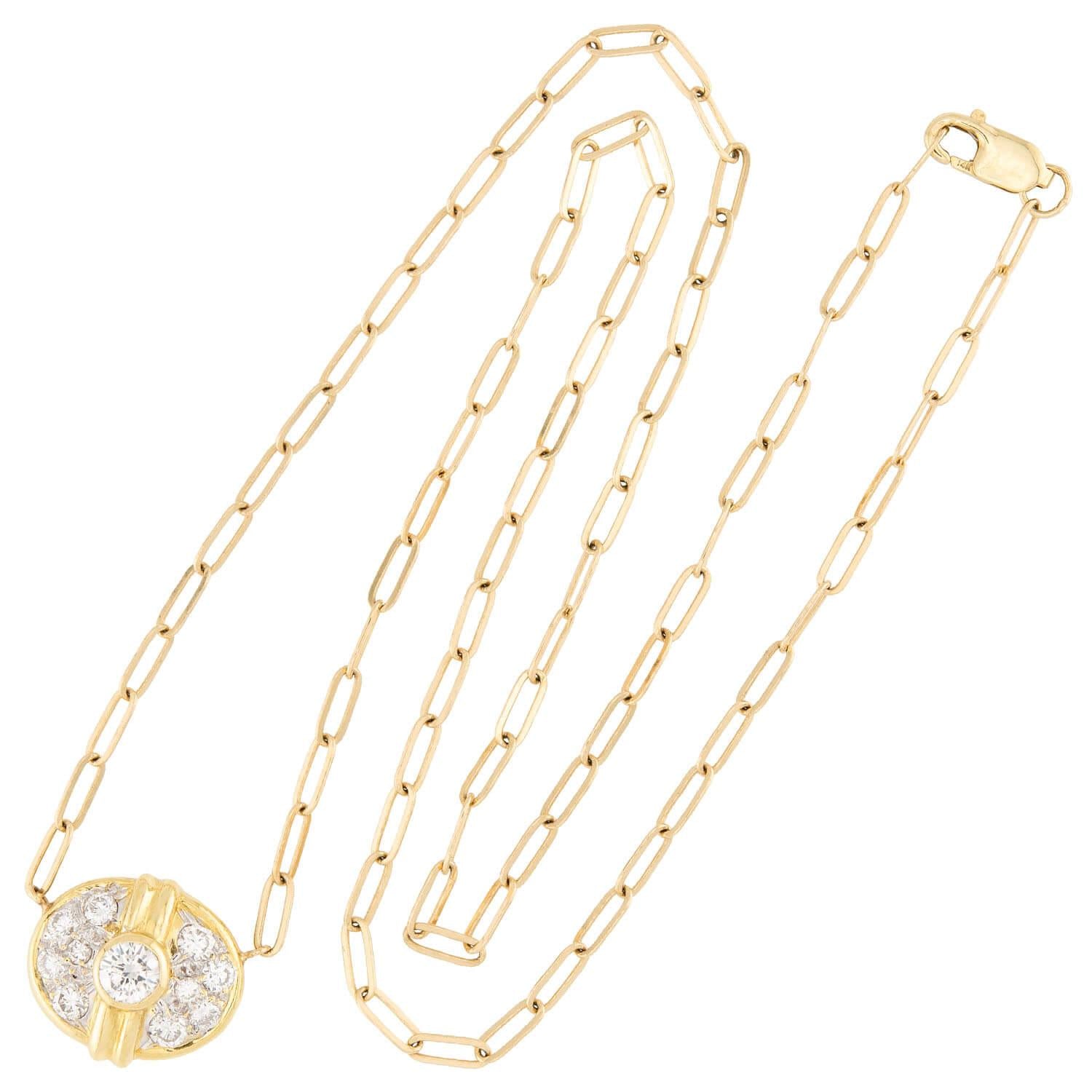 Estate 14k Diamond Pendant Necklace