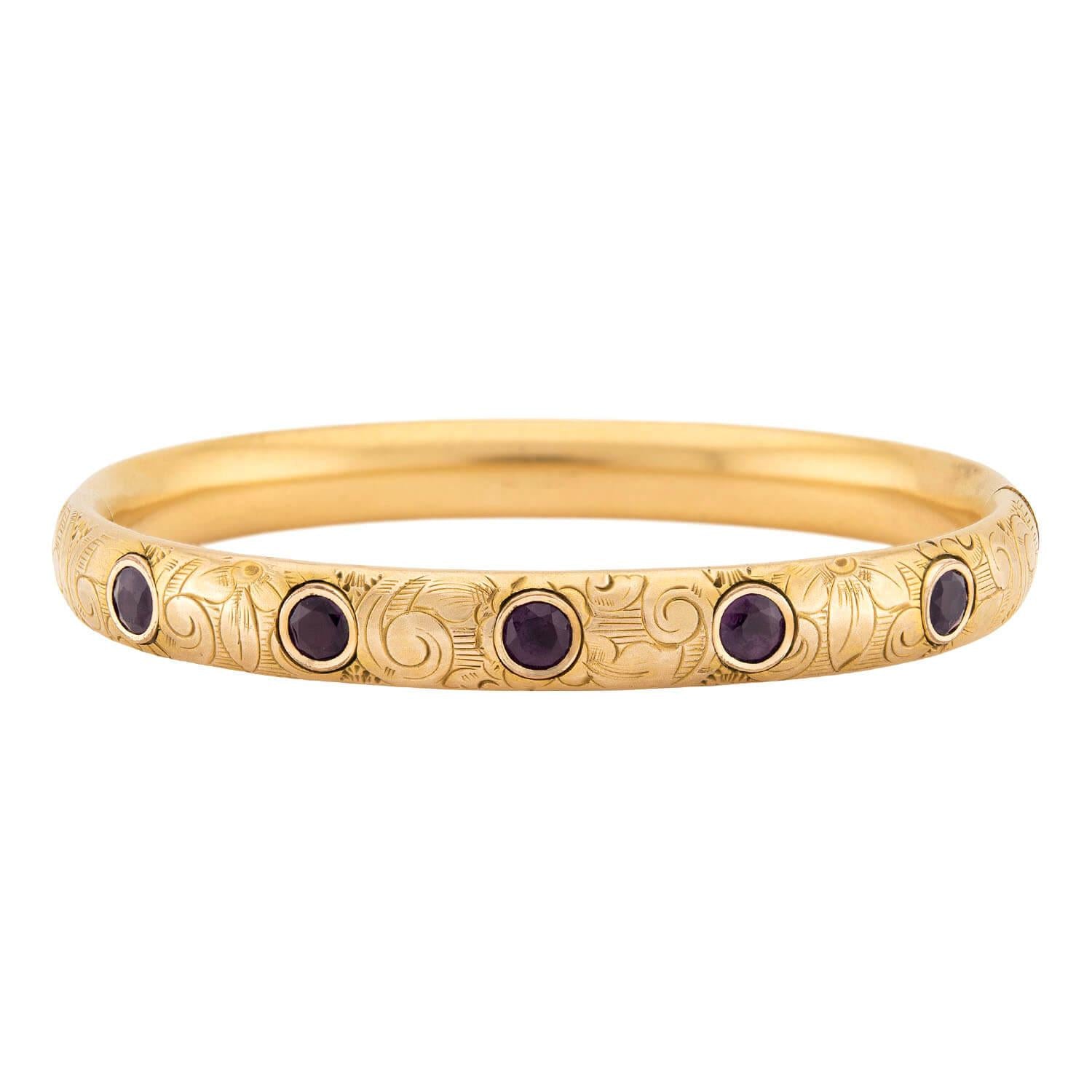 Victorian Gold-Filled "Amethyst" Bangle