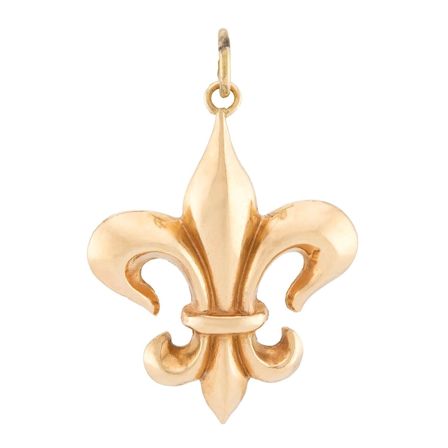 Art Nouveau 14k Fleur-De-Lis Pendant/Charm