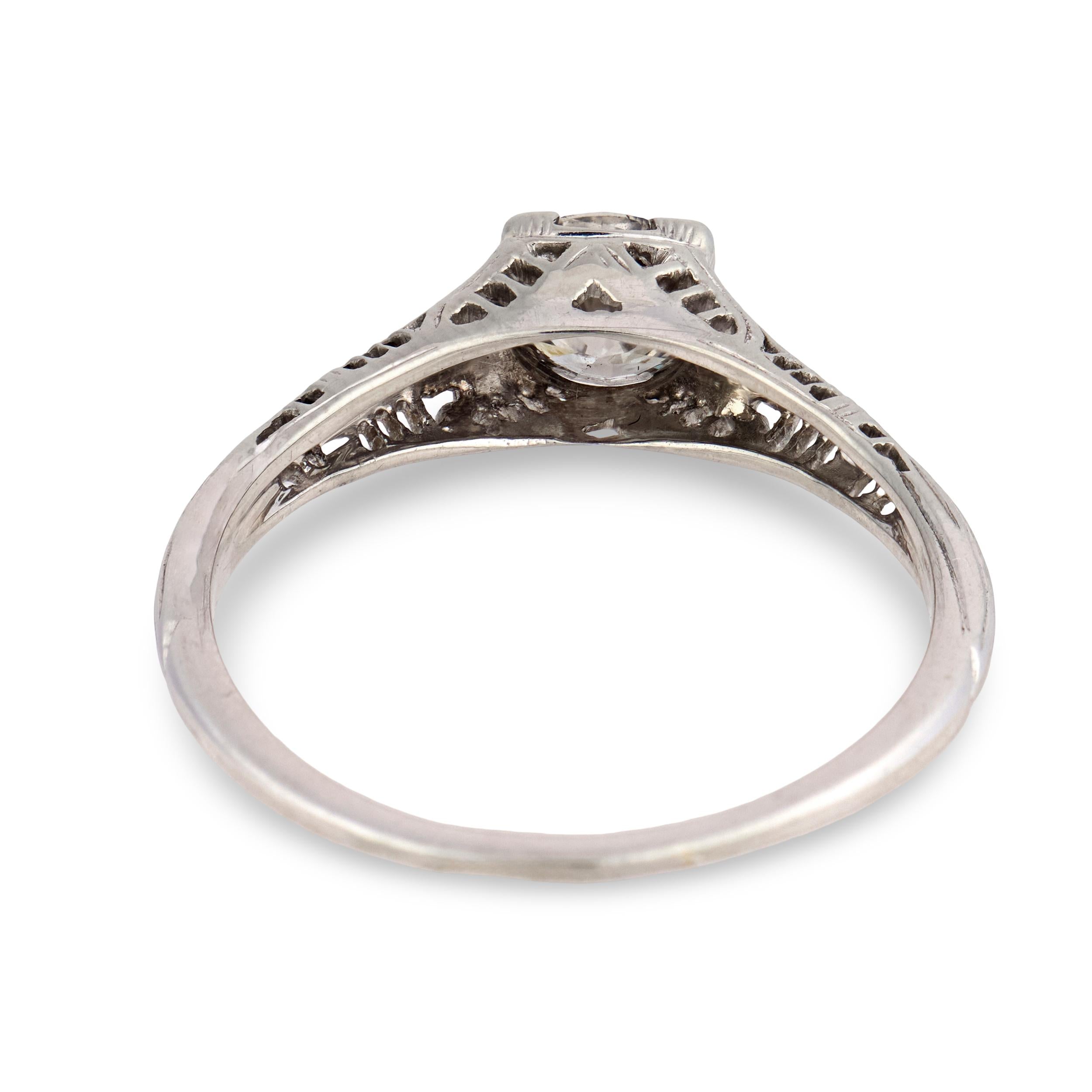 Art Deco 18k Diamond Engagement Ring .75ct