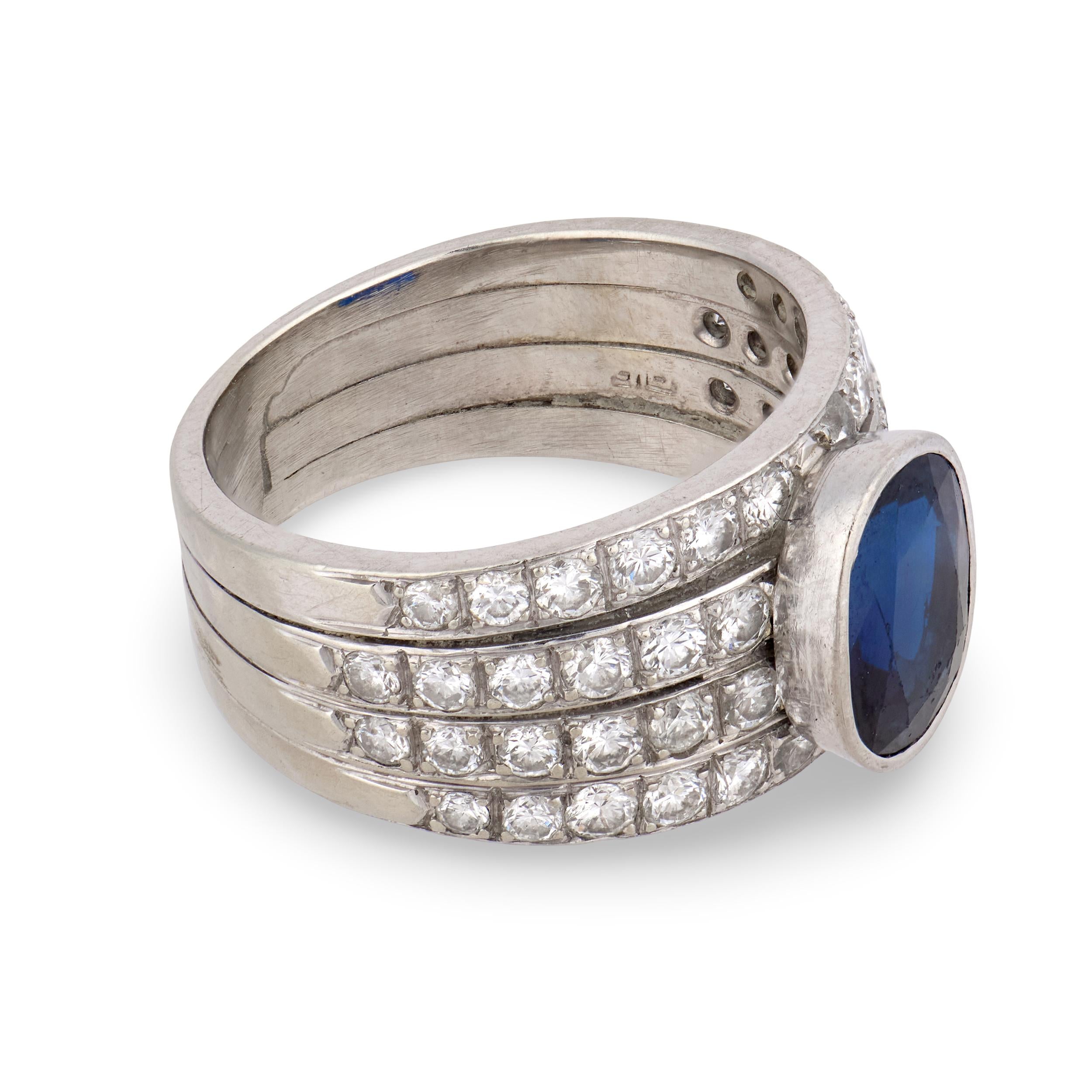 Estate 18k Sapphire & Diamond Ring