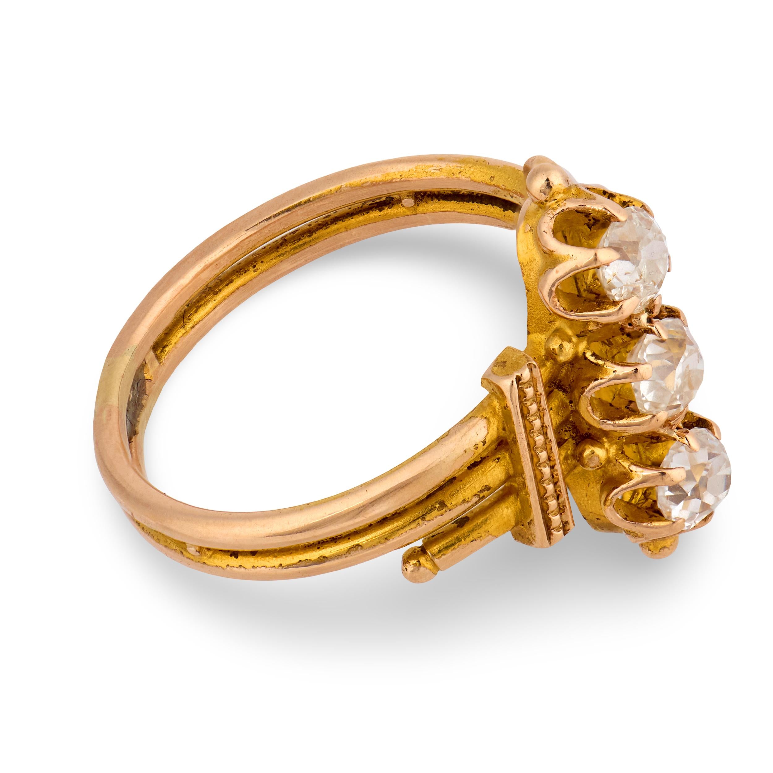 Victorian 18k Diamond Navette Ring