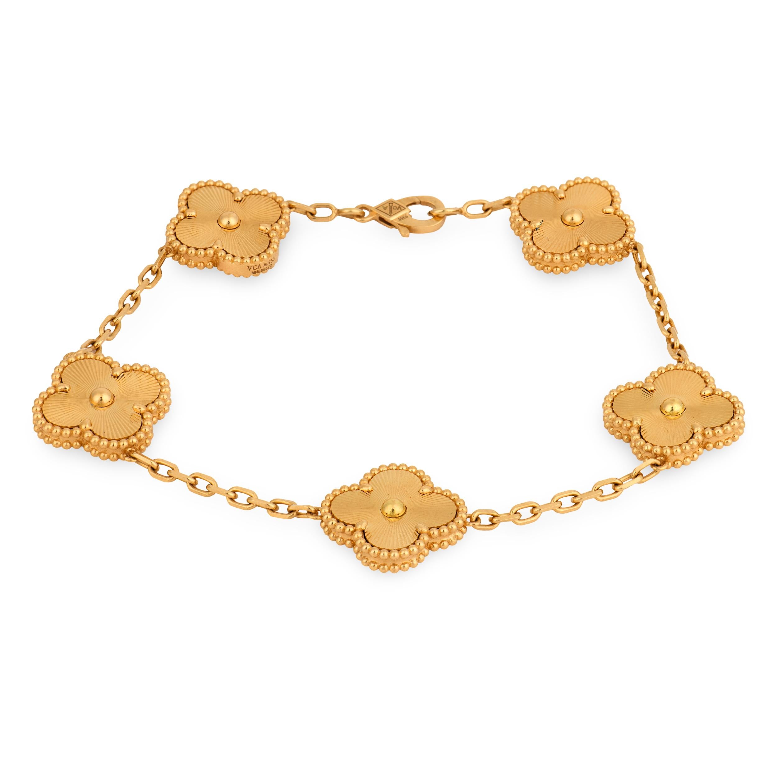 VAN CLEEF & ARPELS Estate 18k Alhambra Bracelet