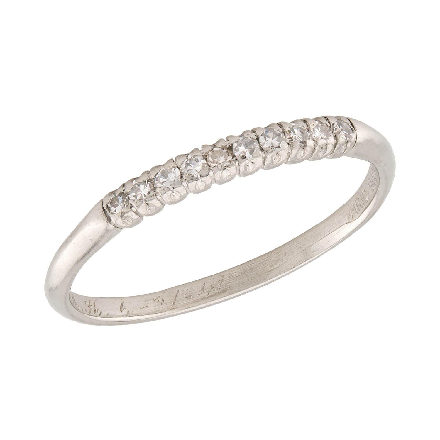 Art Deco Platinum Diamond Half Band