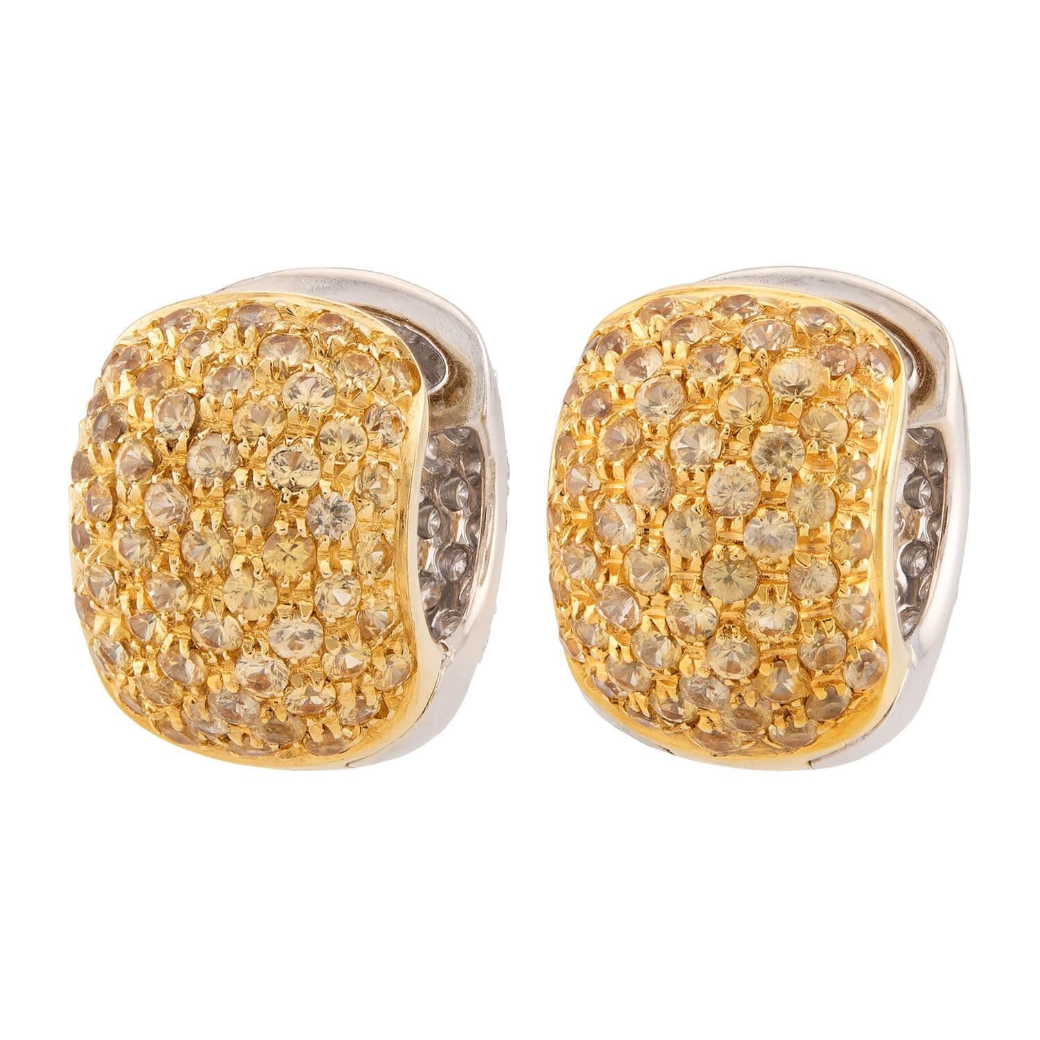 Estate 14k Diamond Huggie Hoop Earrings