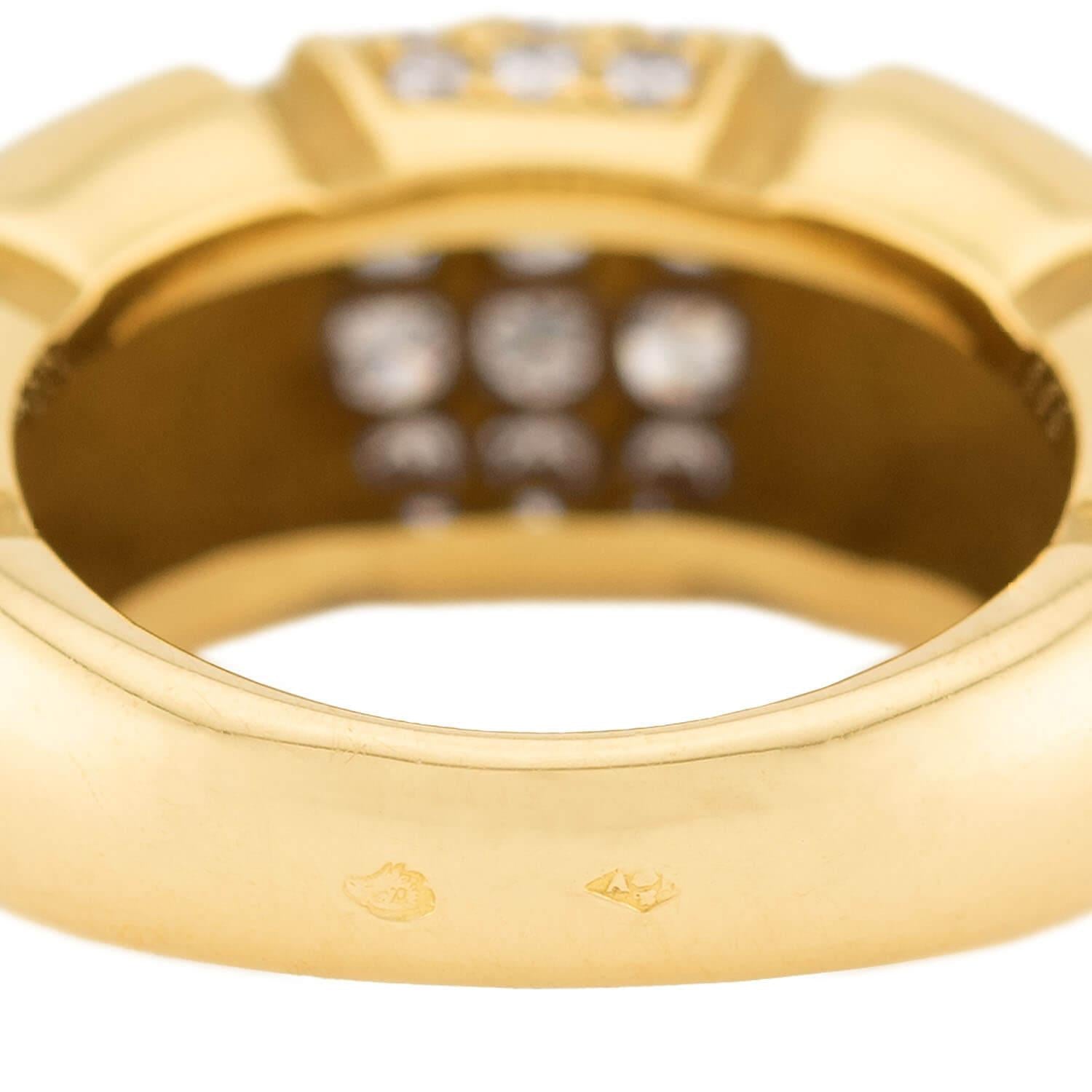 MAUBOUSSIN Vintage French 18k Diamond Dome Ring