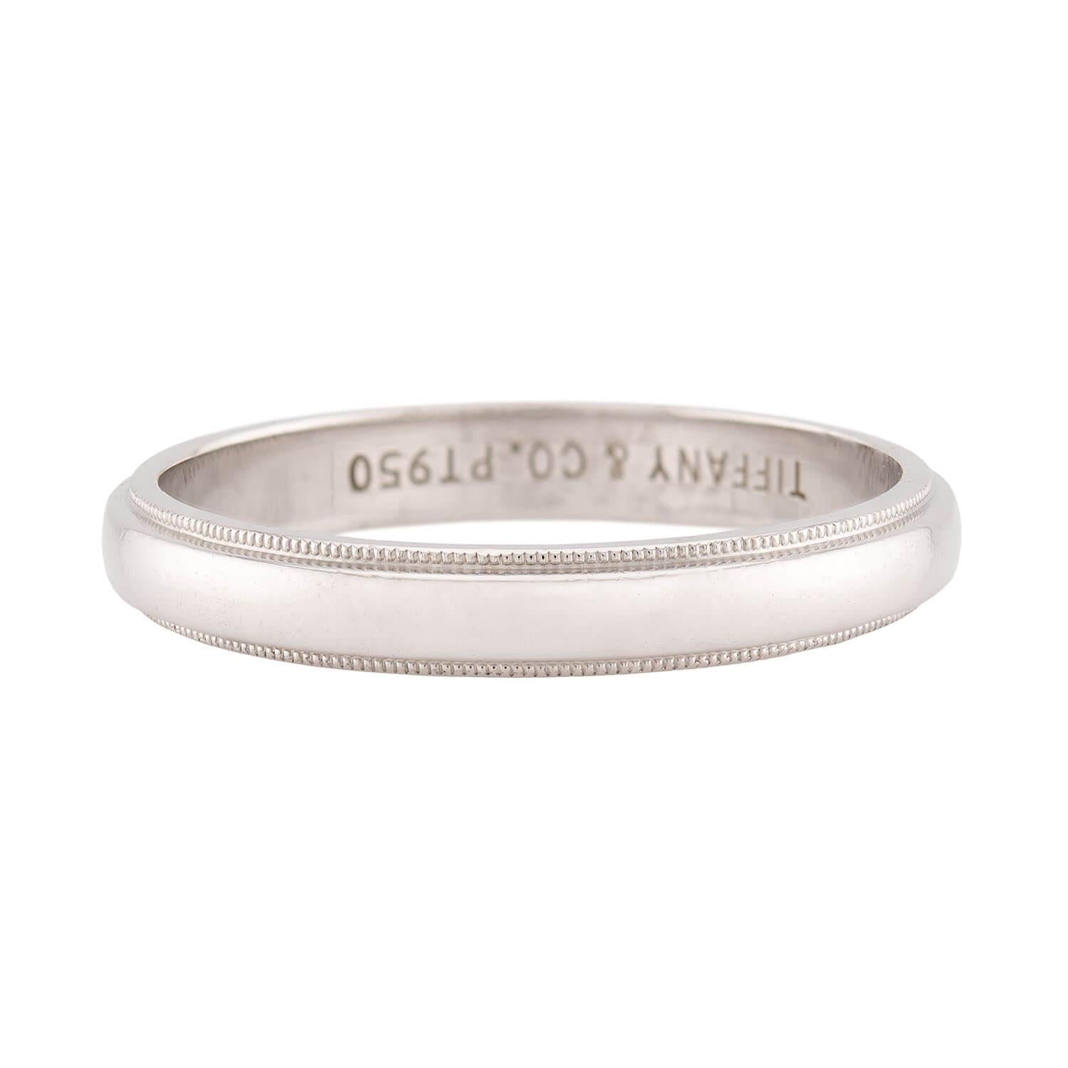 TIFFANY & CO. Estate Platinum Wedding Band