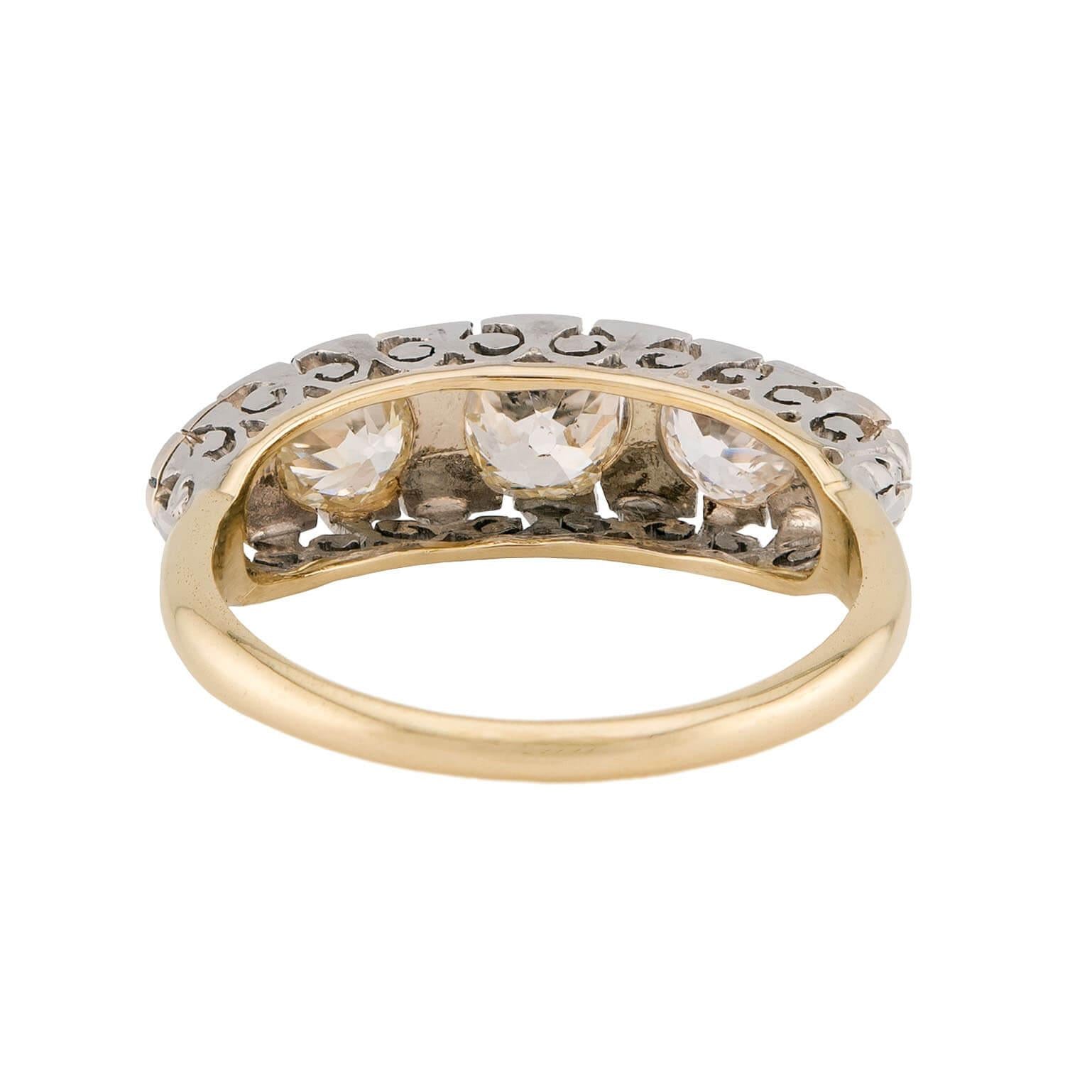 Edwardian 14k/Platinum Diamond Five Stone Ring