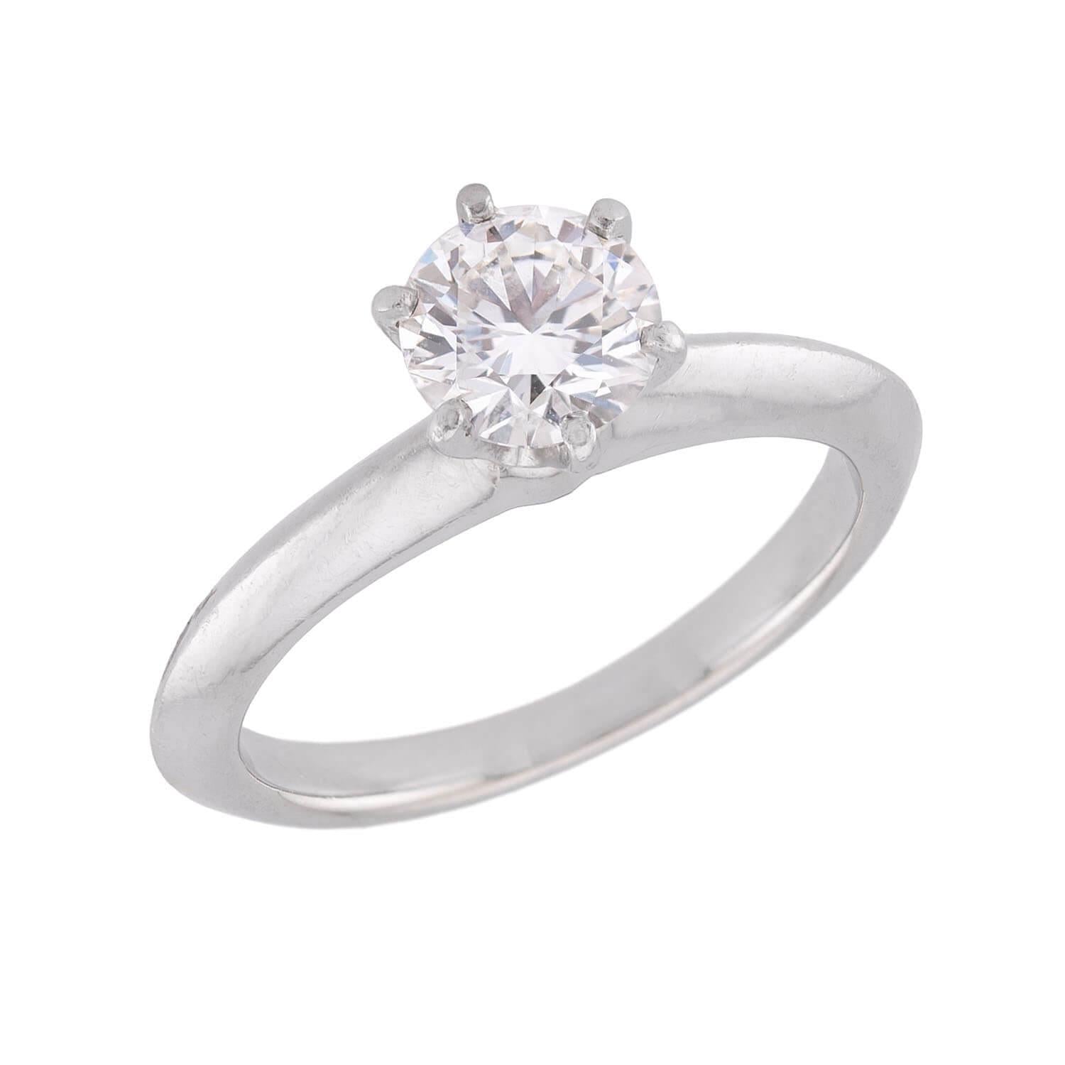 TIFFANY & CO. Estate Platinum Diamond Engagement Ring .60ct
