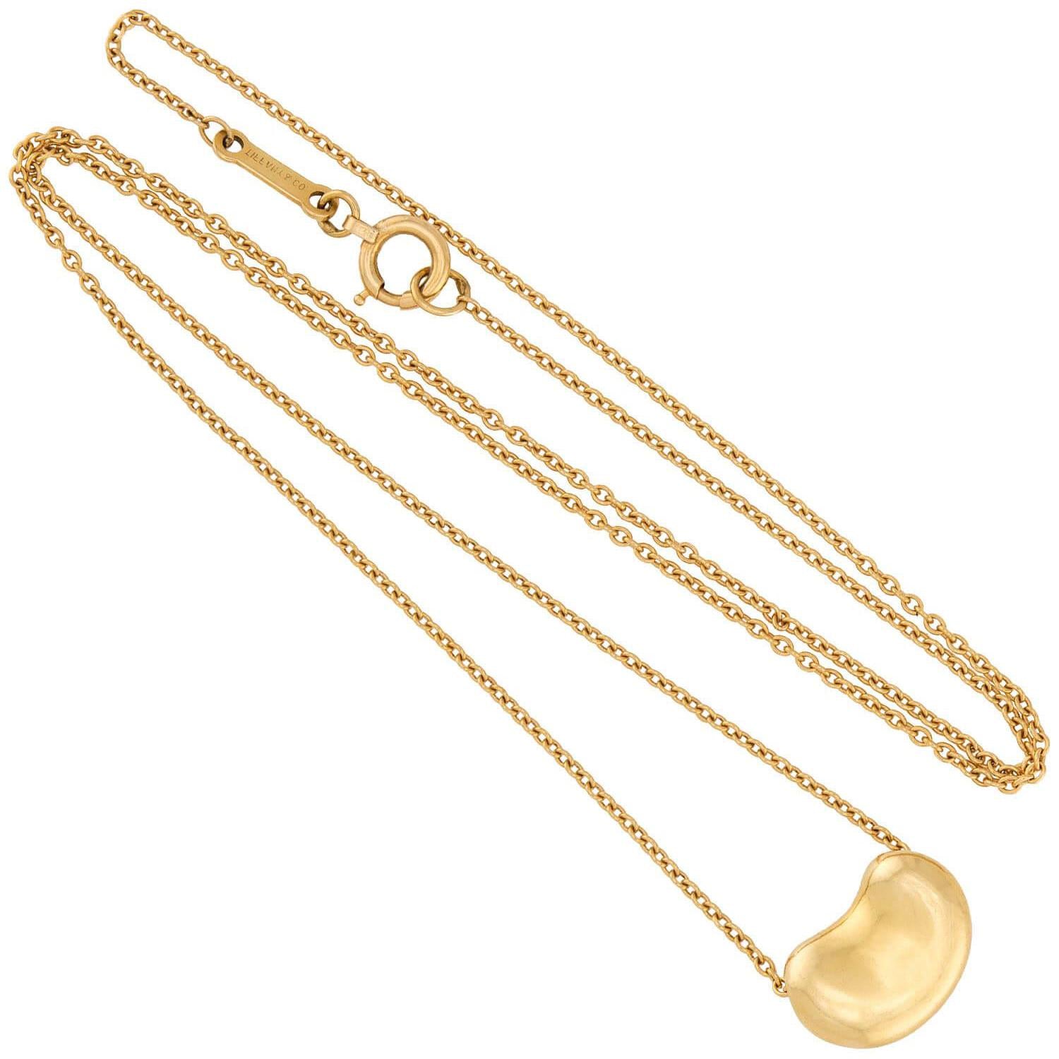 ELSA PERETTI for TIFFANY & CO. Estate 18k Bean Pendant Necklace