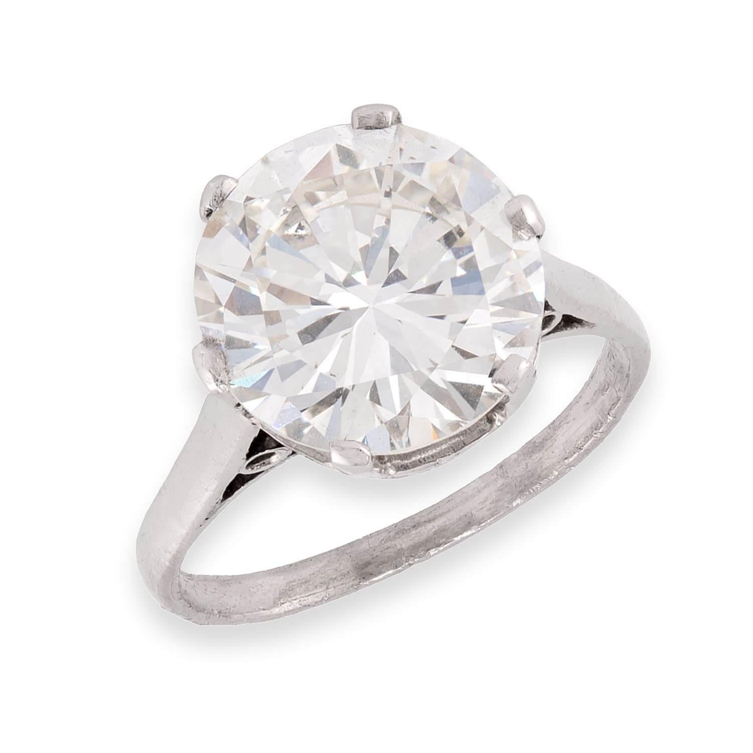Art Deco Platinum GIA Diamond Engagement Ring 3.92ct