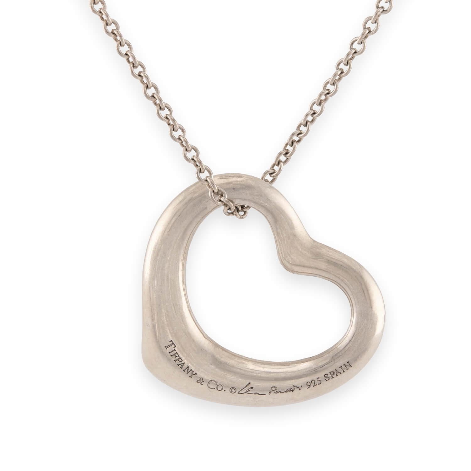 ELSA PERETTI for TIFFANY & CO. Estate Sterling Open Heart Pendant Necklace