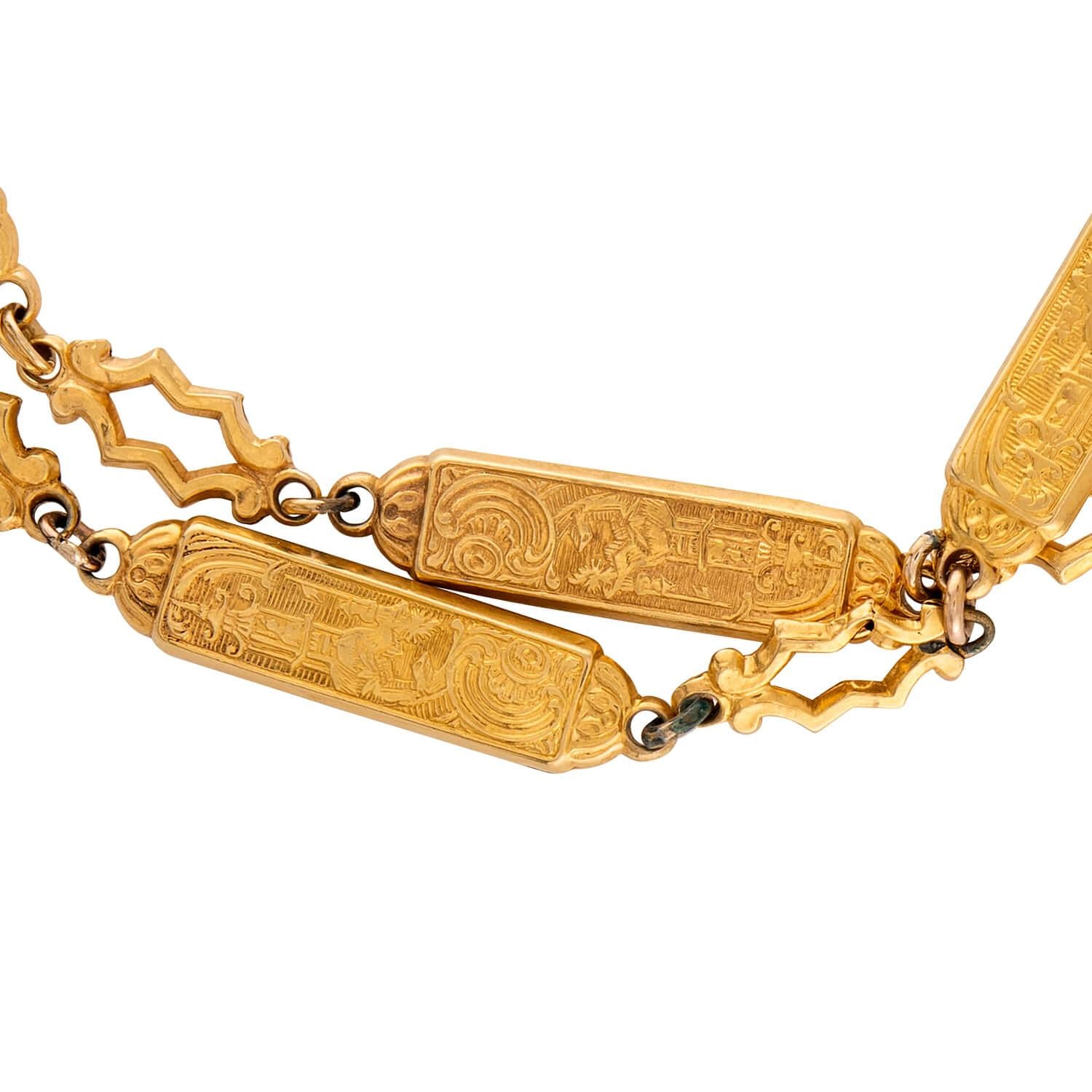 Georgian Chinese 20k Link Necklace