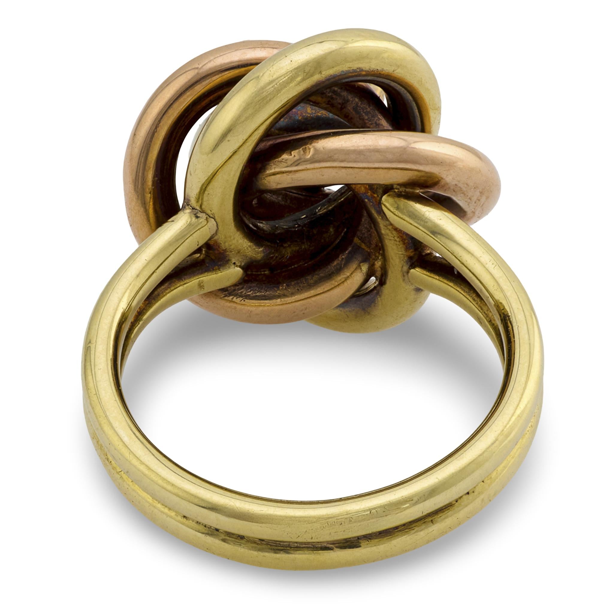 SLOAN & CO. Art Deco 14k Diamond Knot-Motif Ring