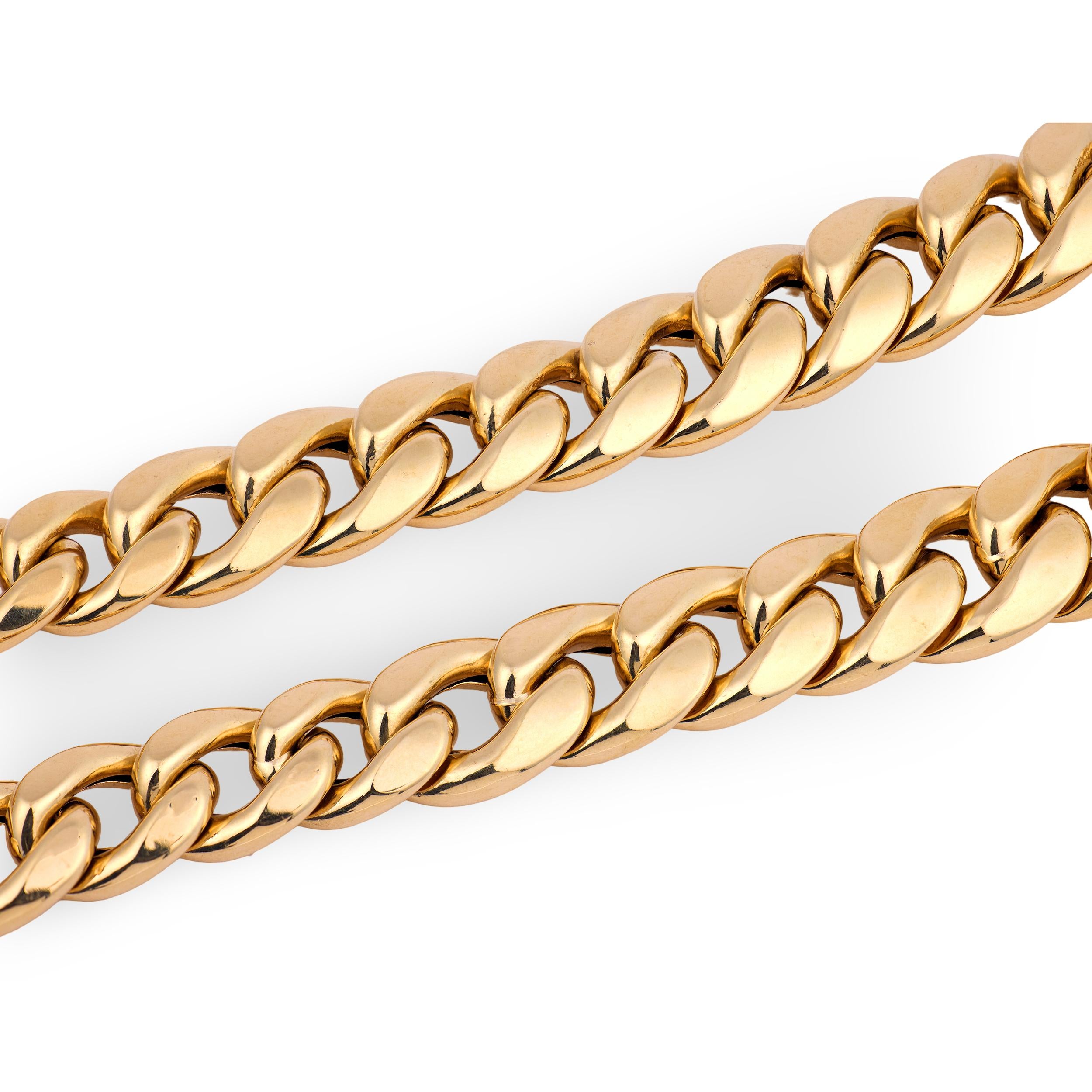 Estate Italian 18k Cuban Link Necklace 17"