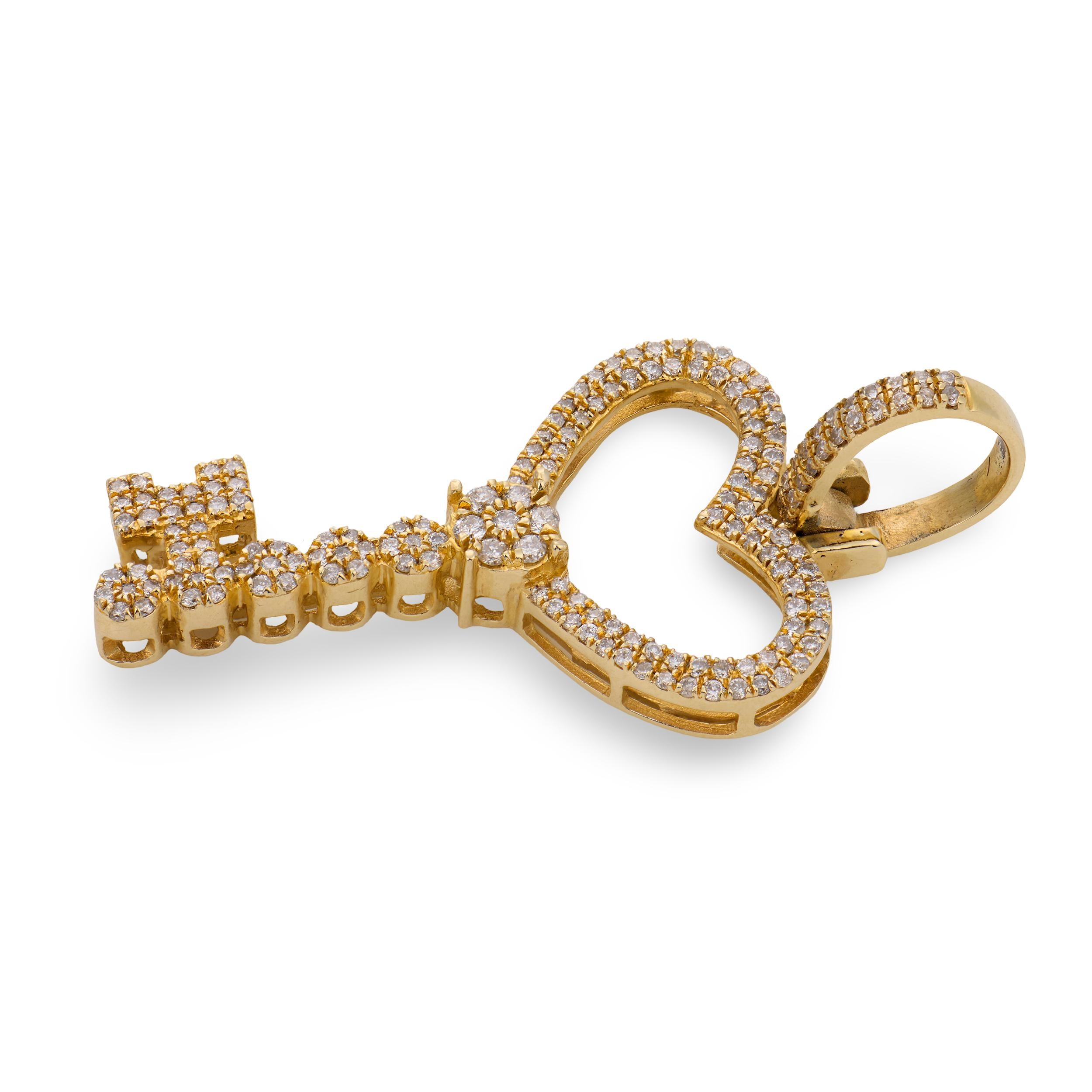 Estate 14k Diamond Key Pendant/Charm