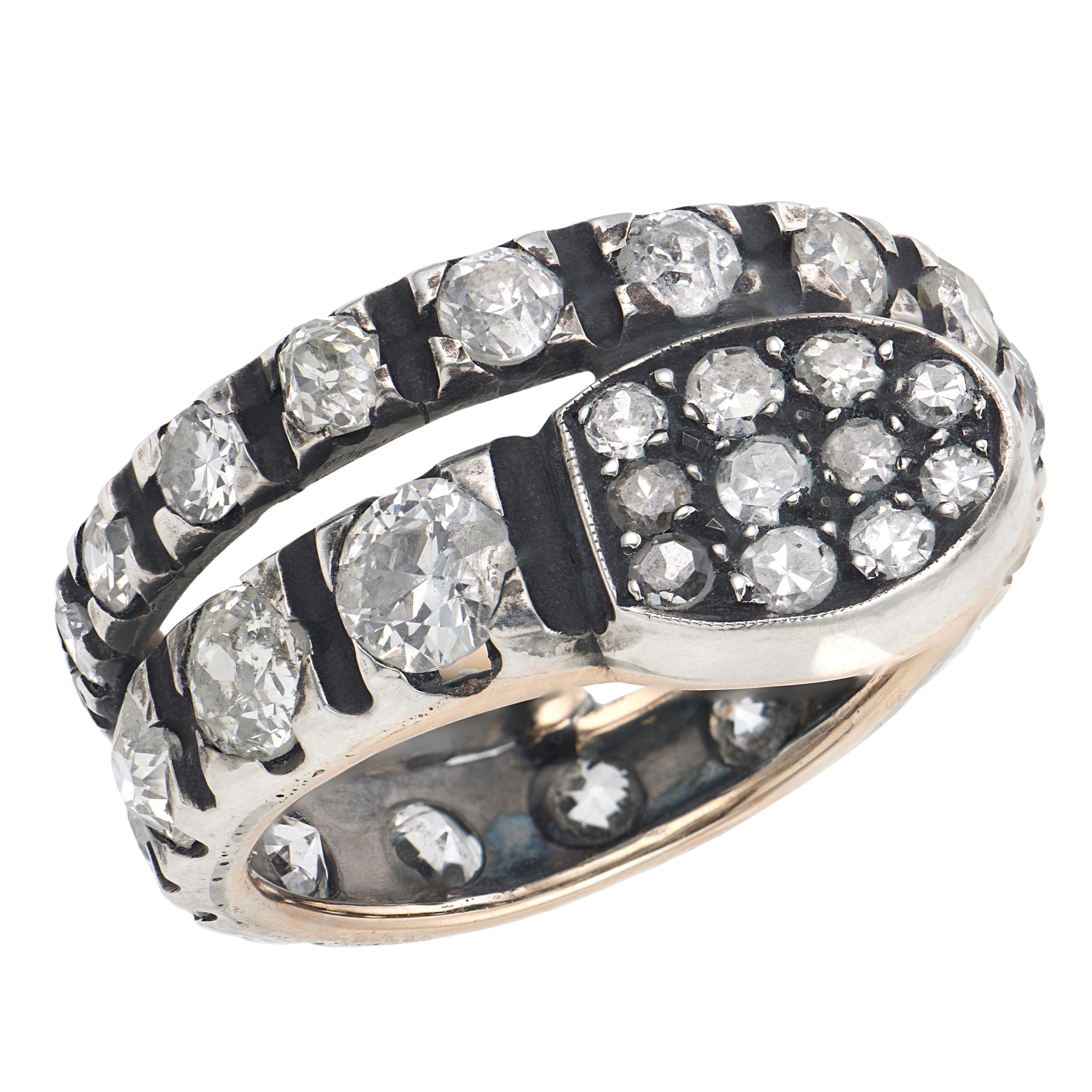 Victoria 14k/Sterling Silver Diamond Snake Ring