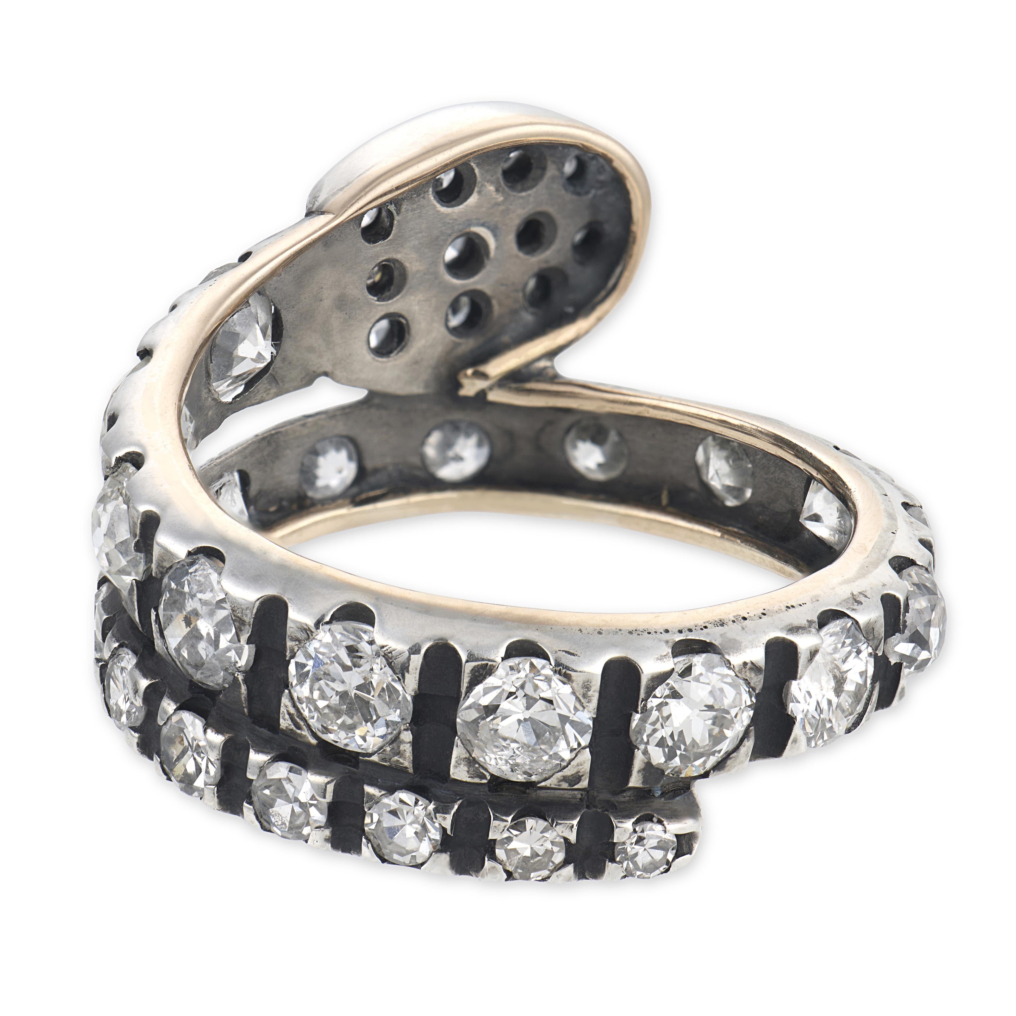 Victoria 14k/Sterling Silver Diamond Snake Ring