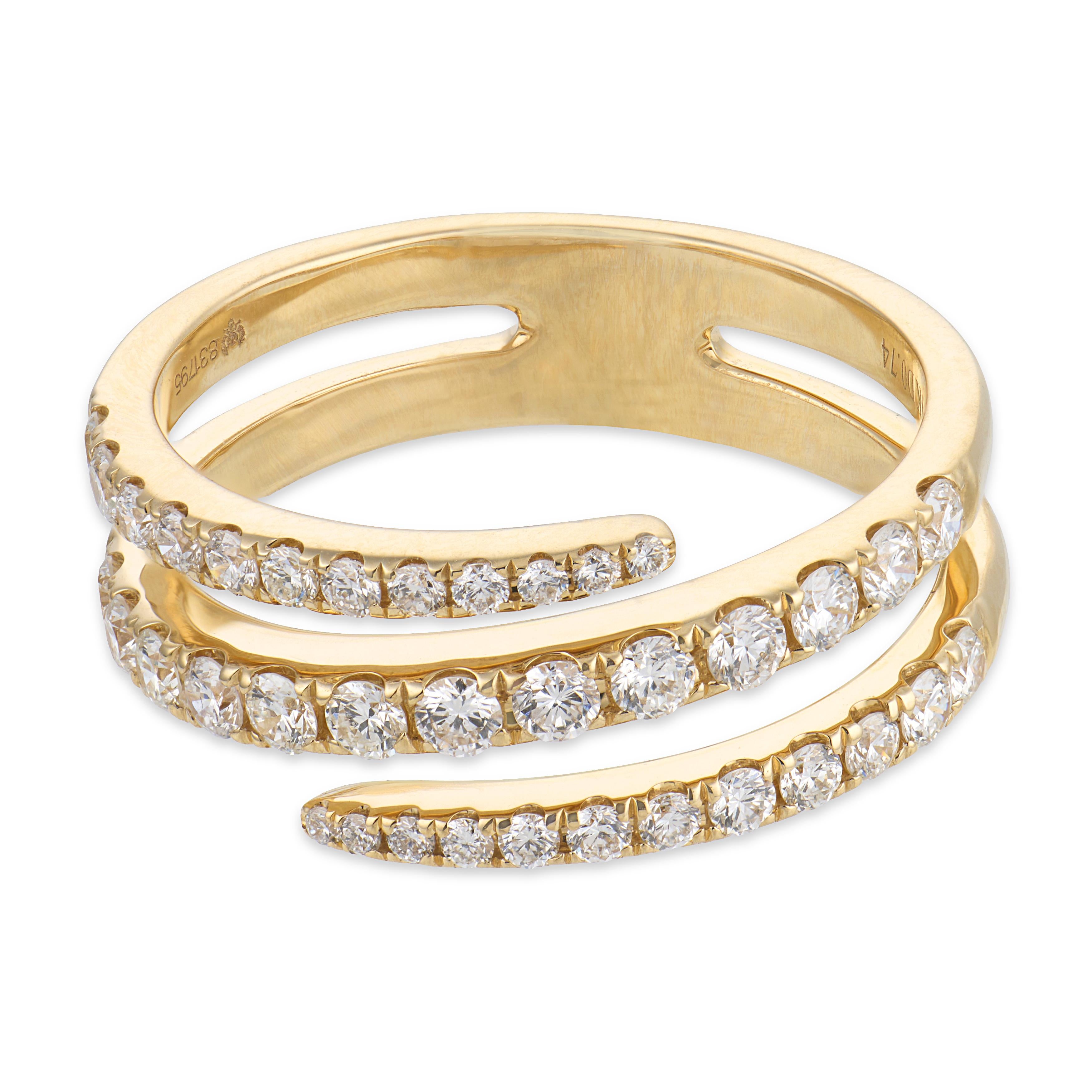 Estate 14k Diamond Swirl Ring