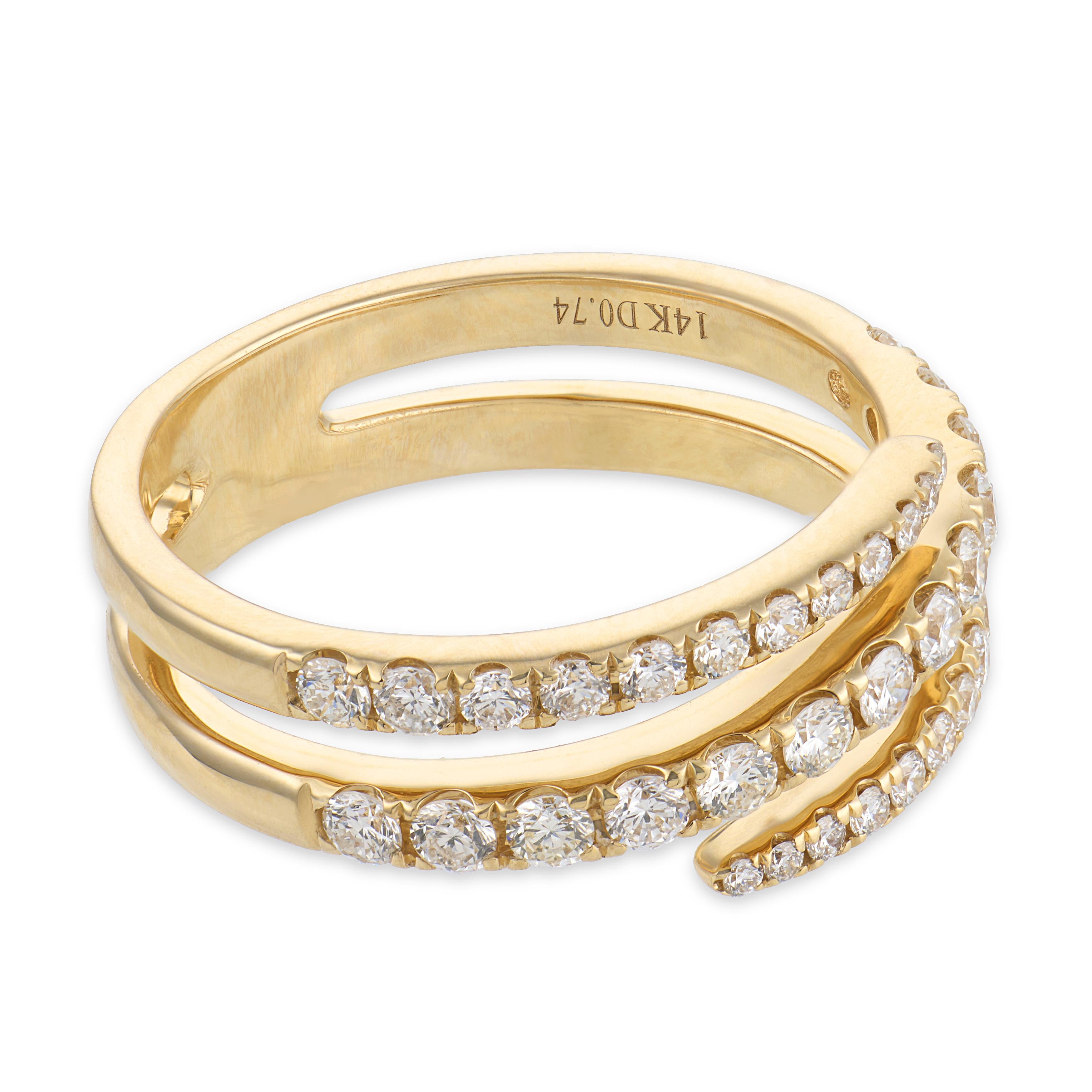 Estate 14k Diamond Swirl Ring