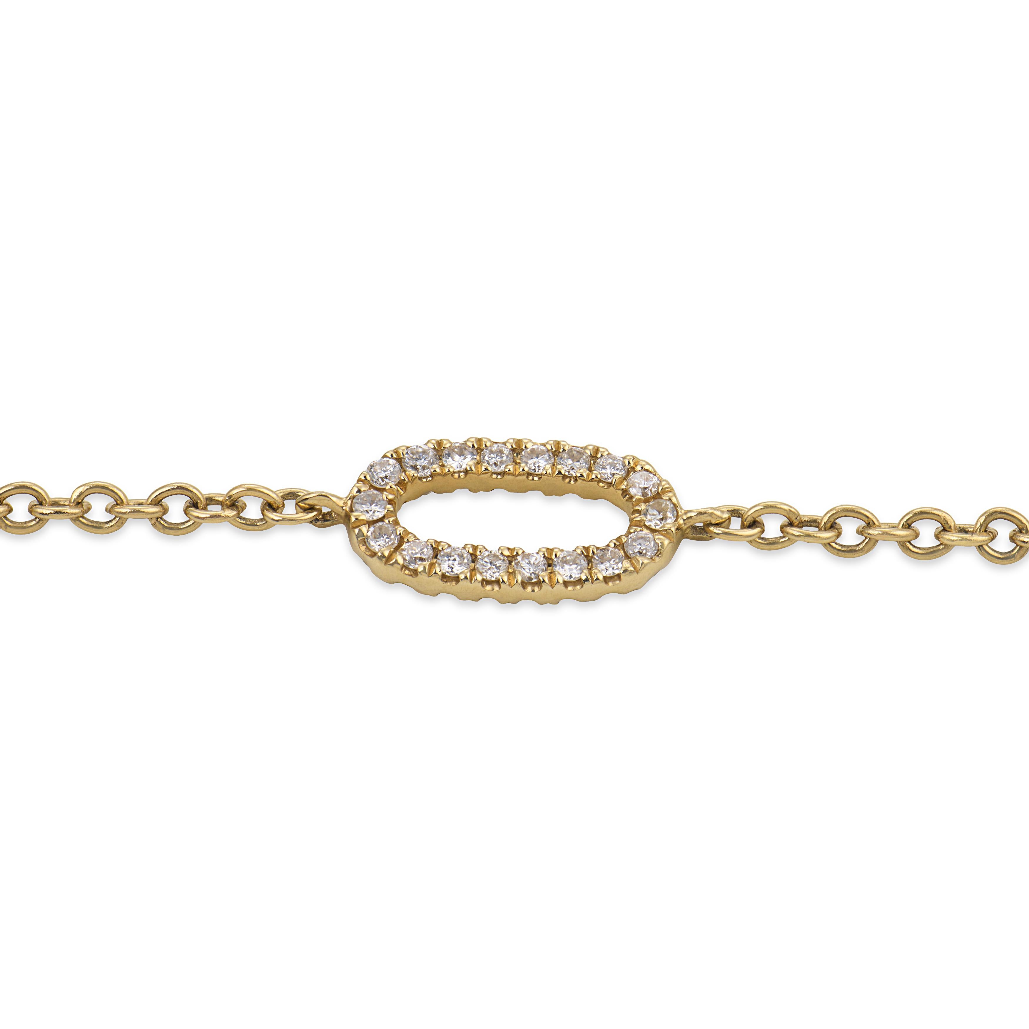 Estate 14k Diamond Link Necklace 36"