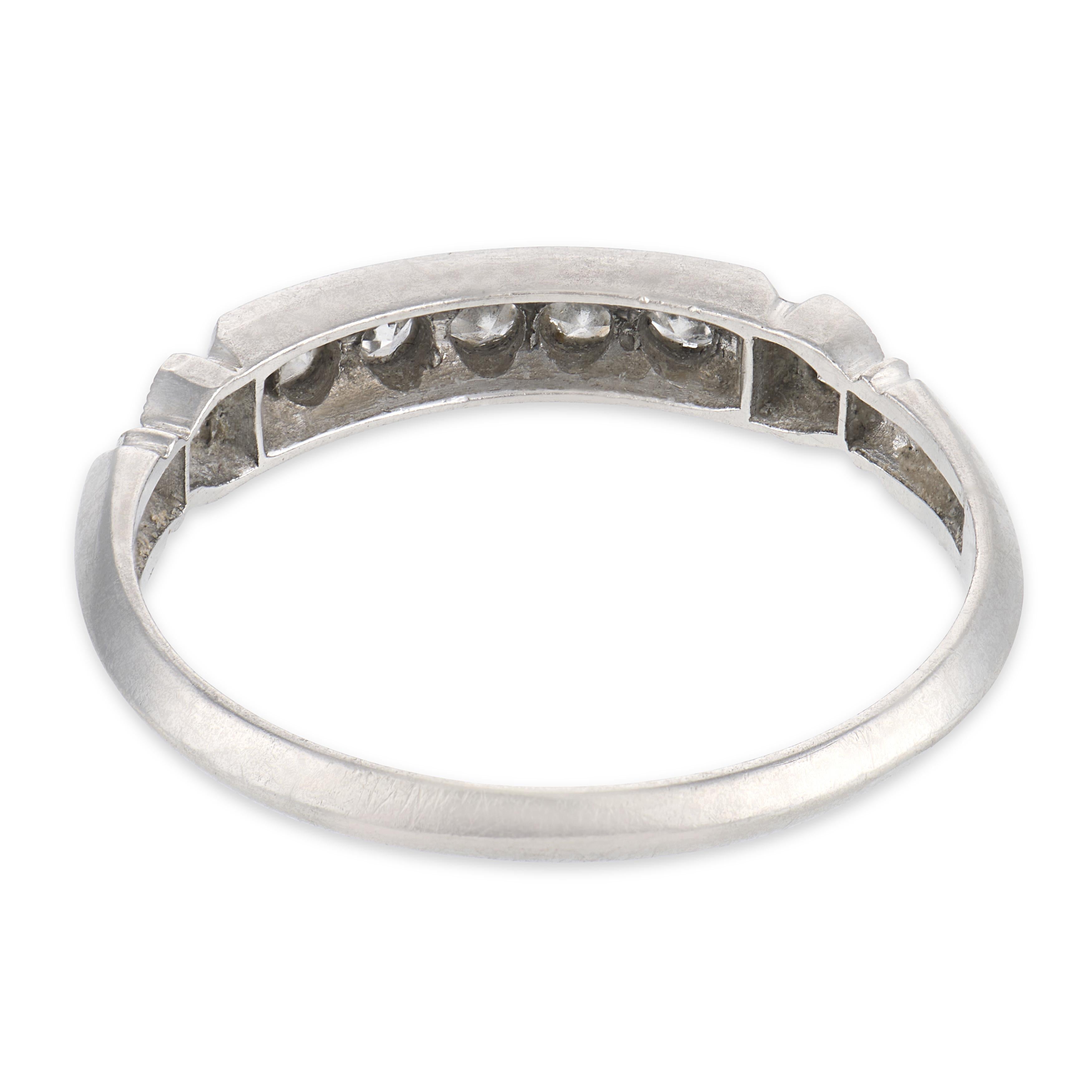 Art Deco Platinum Diamond Half Band