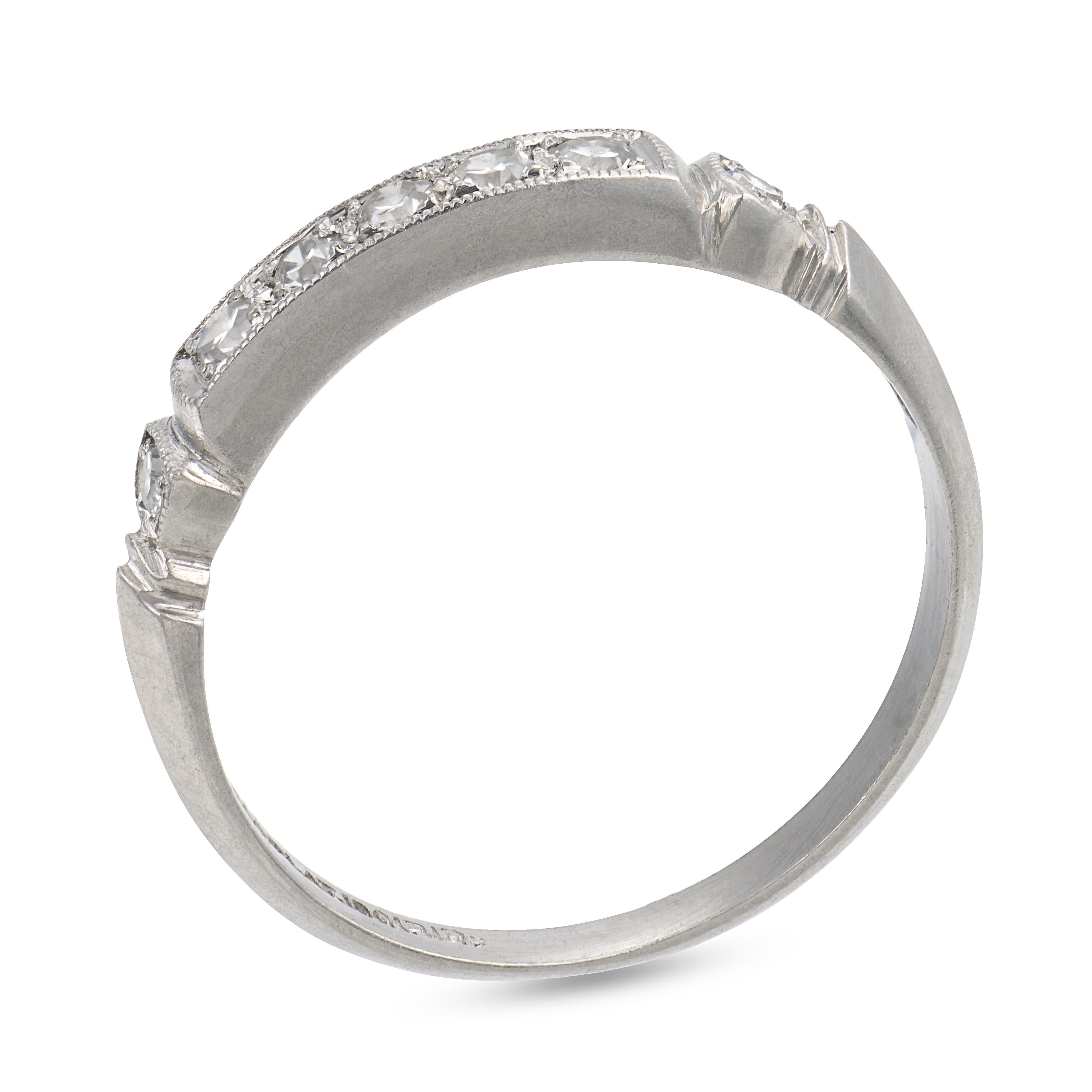 Art Deco Platinum Diamond Half Band