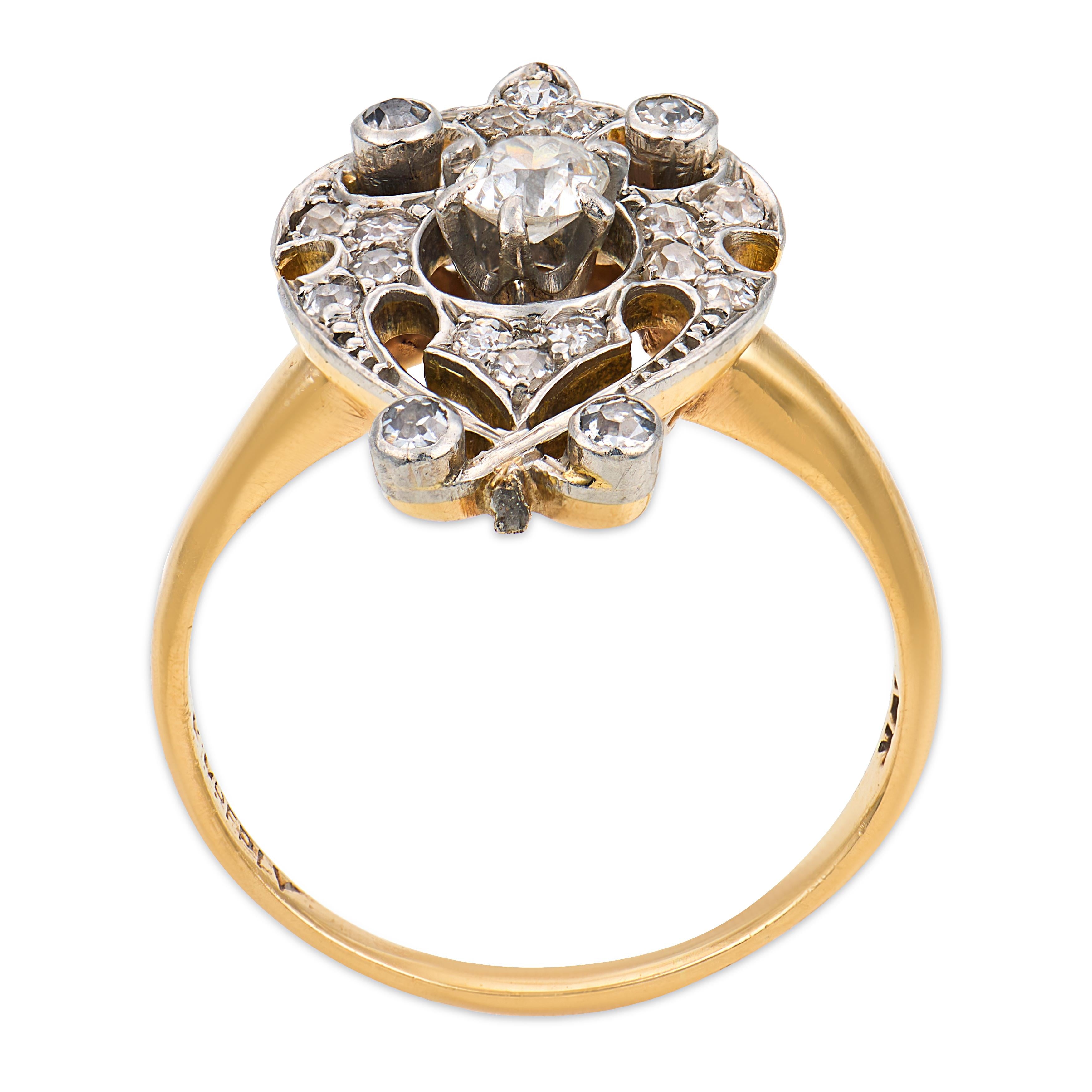 Edwardian 18k/Platinum Diamond Urn-Motif Ring