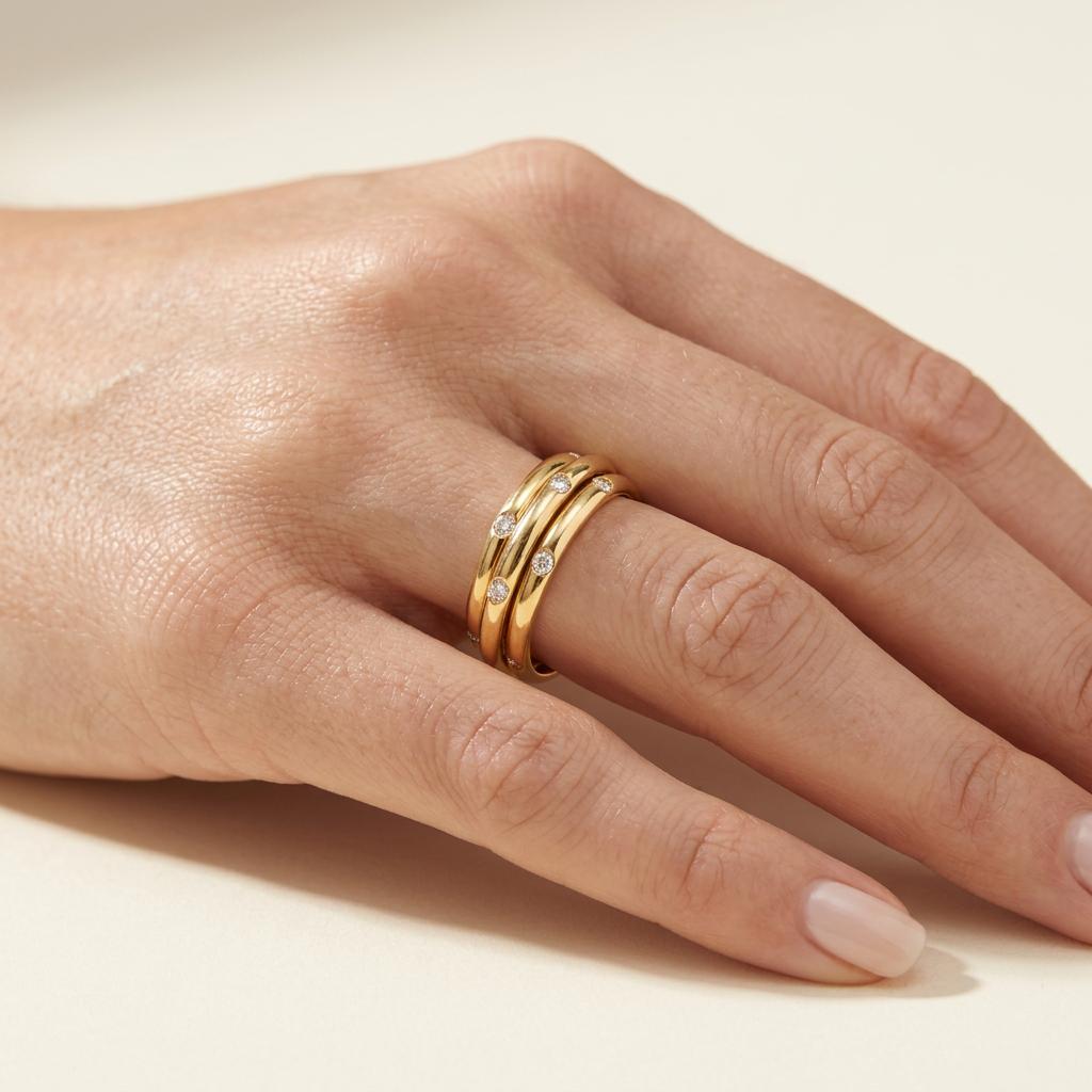 Estate 18k Diamond Roller Ring