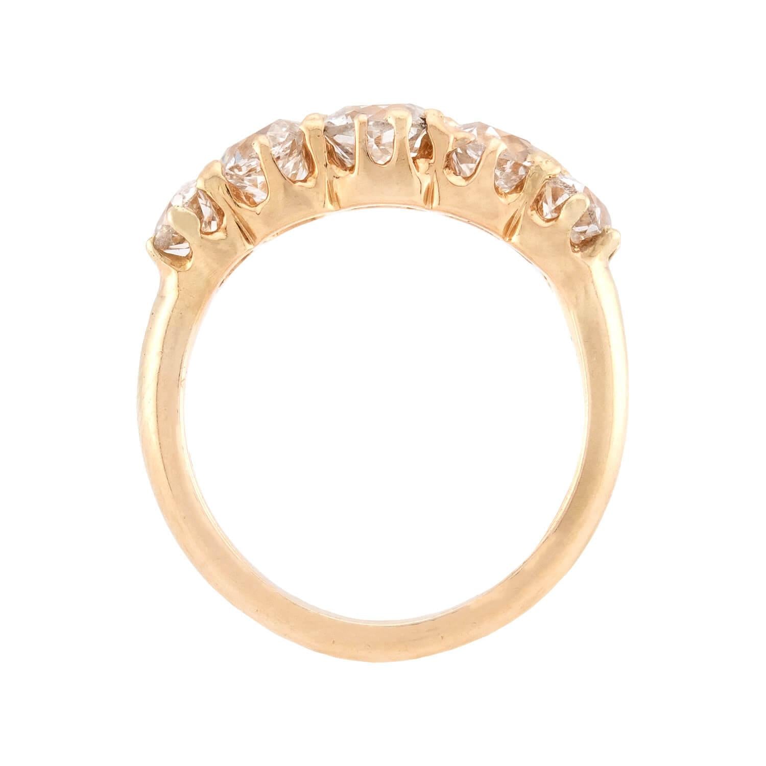 Victorian 14k Diamond 5 Stone Engagement Ring