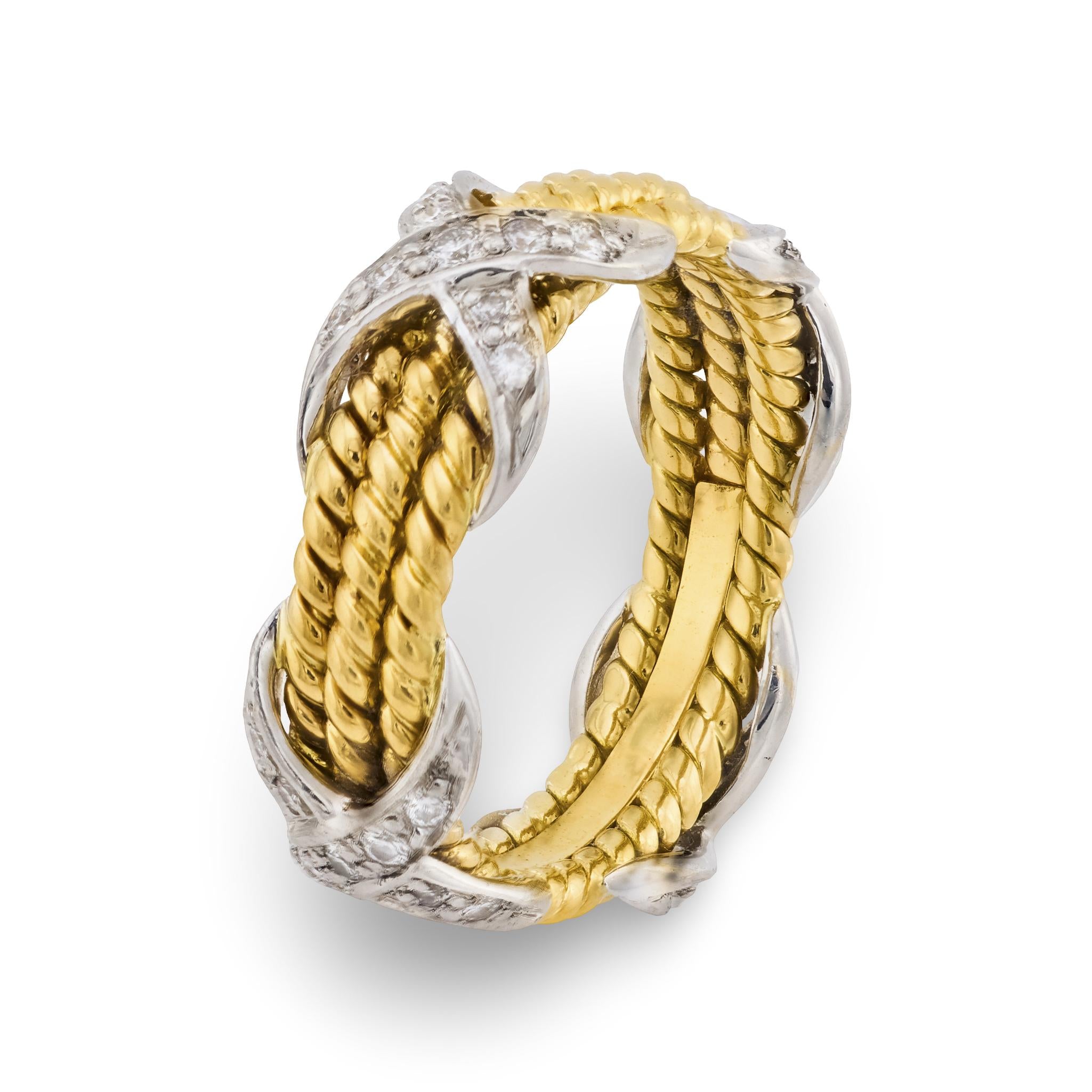 JEAN SCHLUMBERGER for TIFFANY & CO. Estate 18k/Platinum Diamond Ring