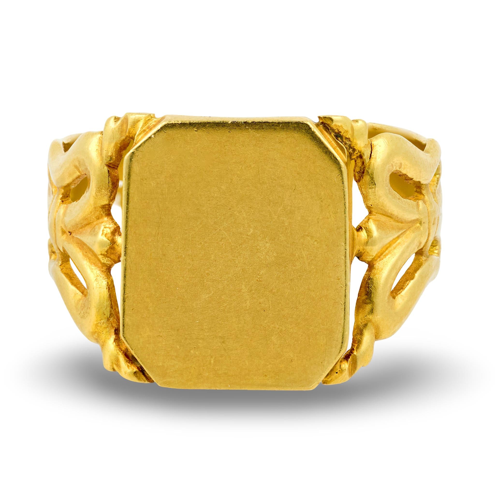Art Nouveau 18k Signet Ring