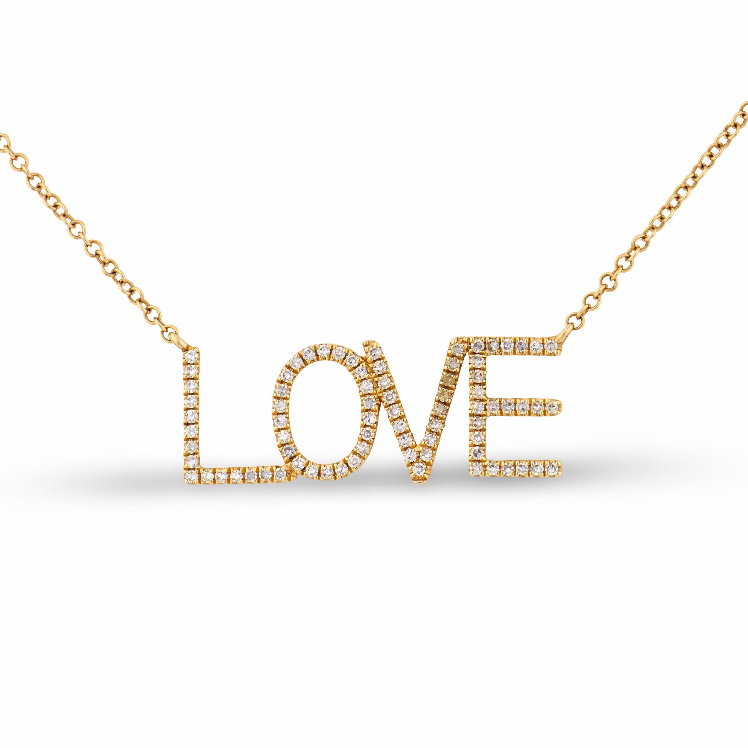 SHYNE Estate 14k Diamond Love-Motif Pendant Necklace