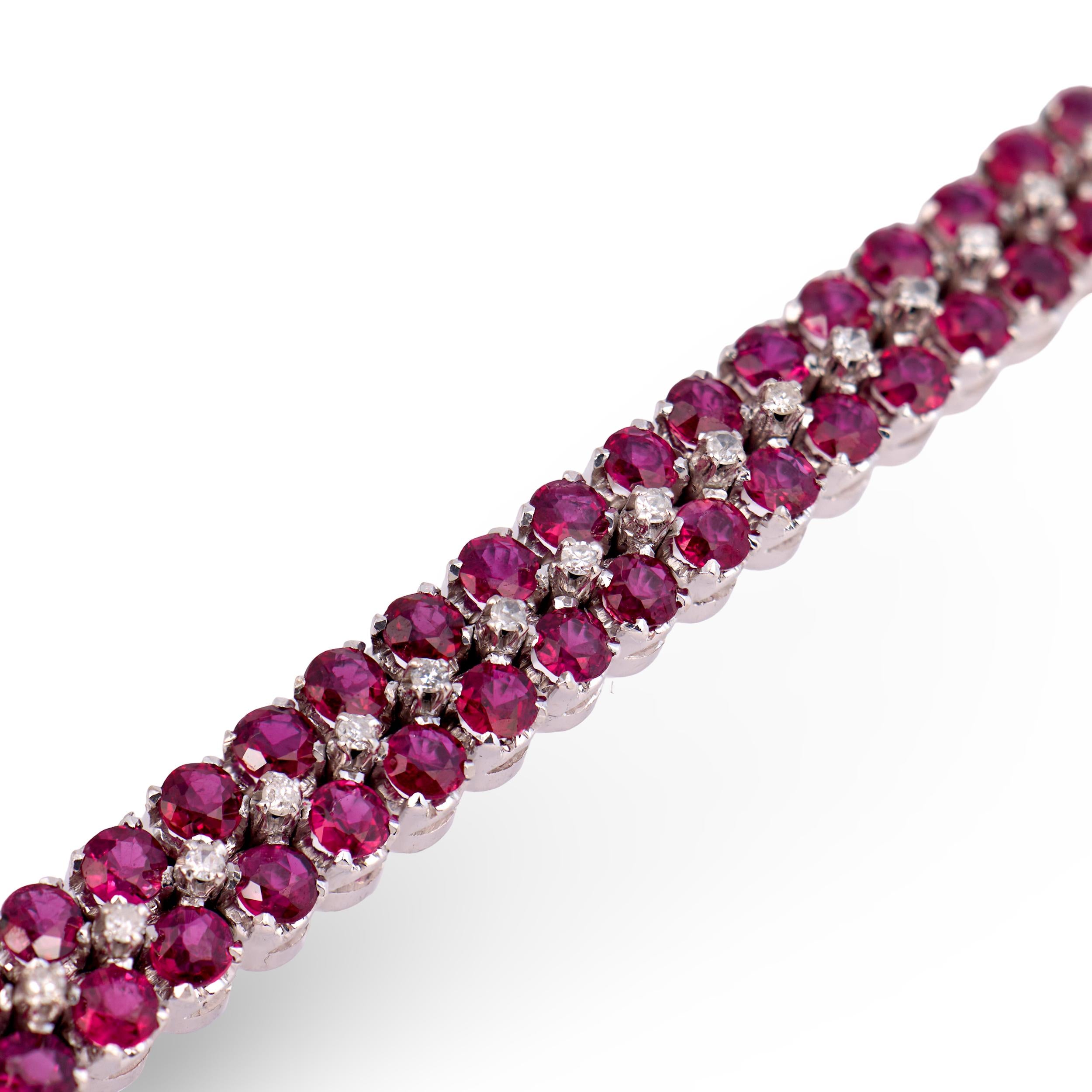 Estate 18k Ruby & Diamond Bracelet