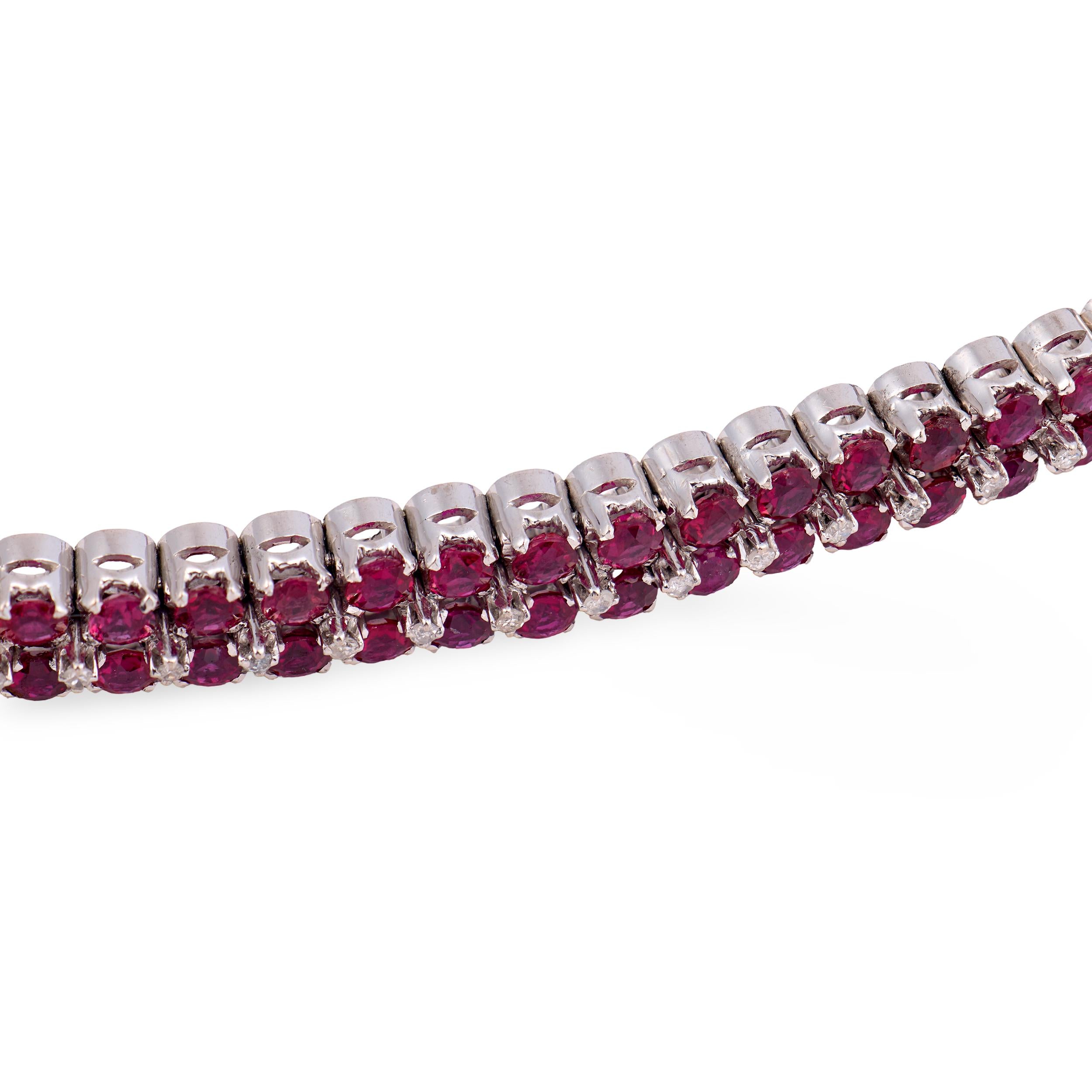 Estate 18k Ruby & Diamond Bracelet