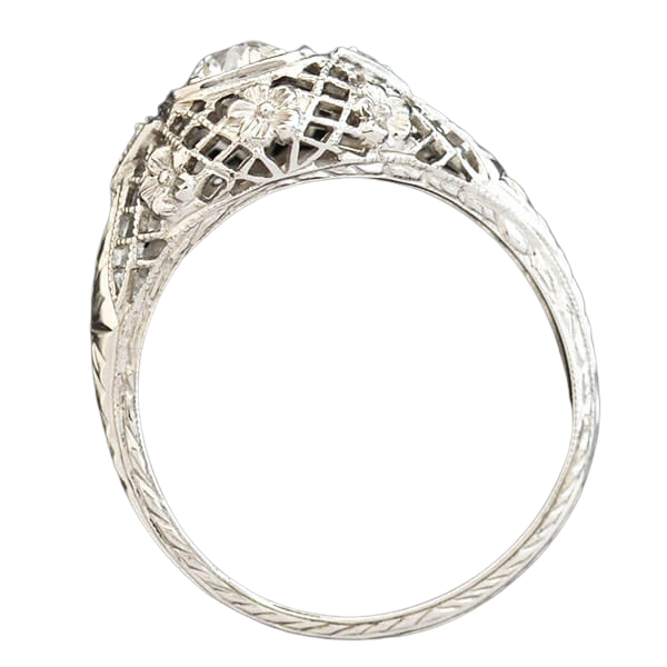 Art Deco 18kt Diamond Engagement Ring 0.28ct